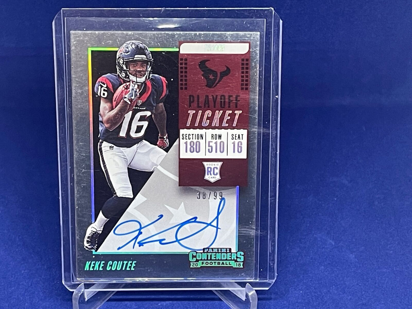 KEKE COUTEE 2018 PANINI CONTENDERS PLAYOFF TICKET ON CARD AUTO RC #D 38/99