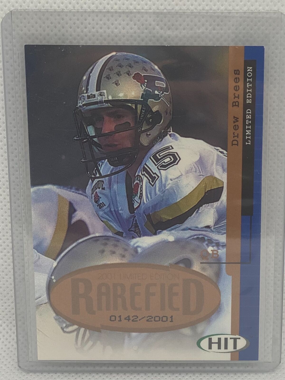 DREW BREES 2001 SAGE HIT LIMITED EDITION RAREFIED RC #R8