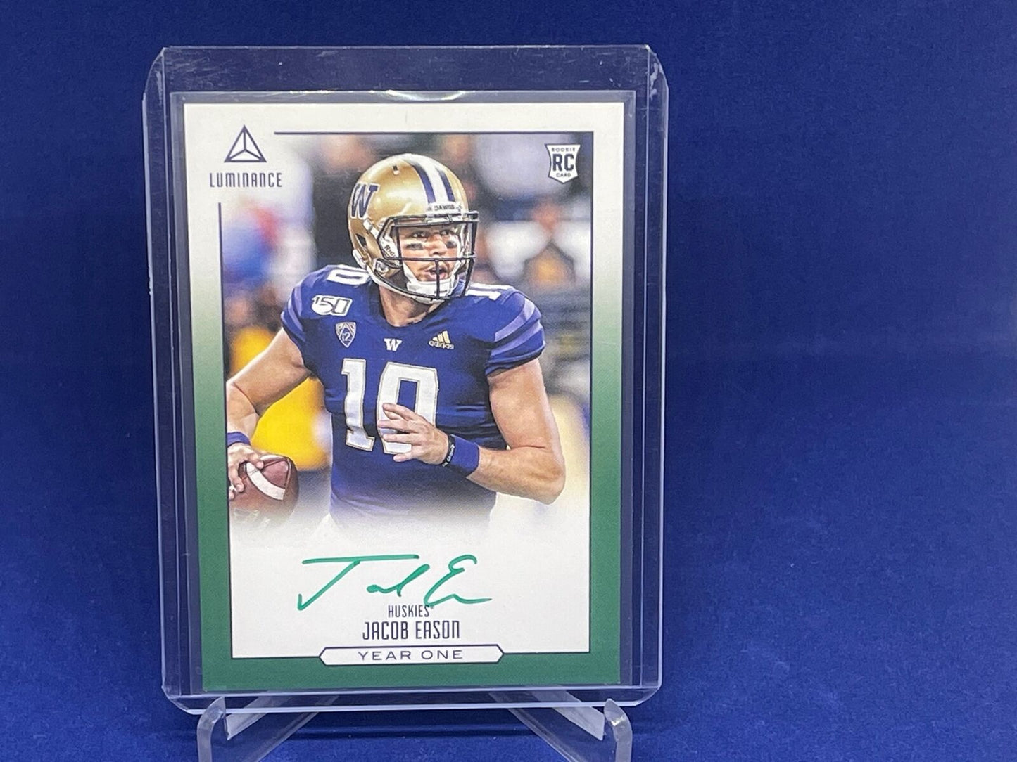 JACOB EASON 2020 PANINI LUMINANCE GREEN INK SSP ON CARD AUTO RC ROOKIE