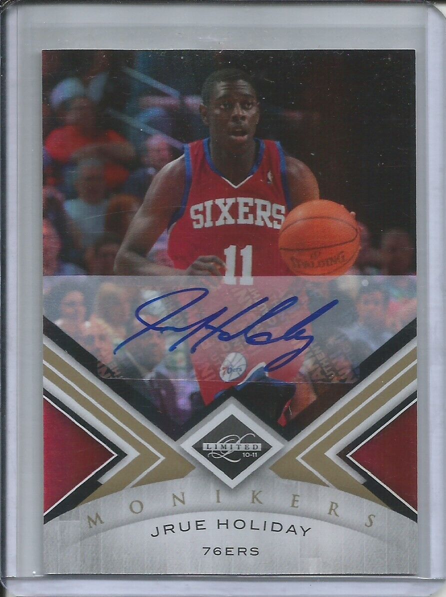 JRUE HOLIDAY 2010-11 PANINI LIMITED MONIKERS AUTO #D 2/99