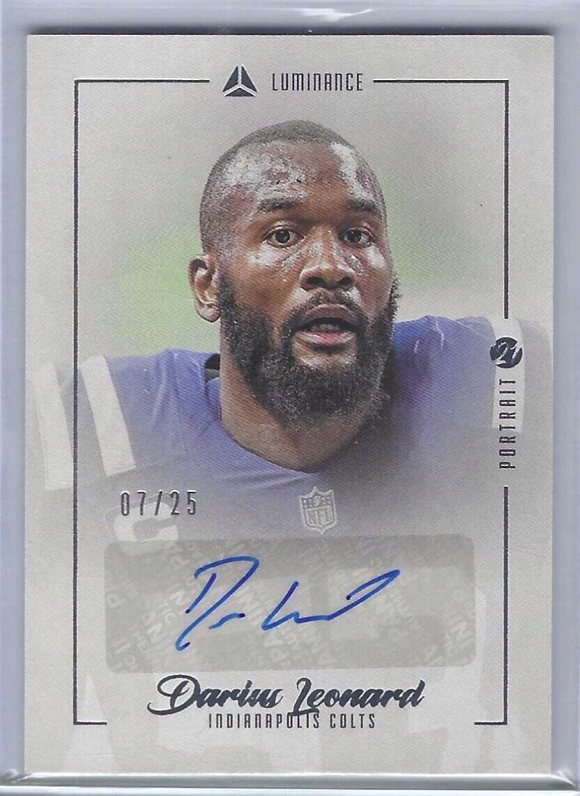 DARIUS LEONARD 2021 PANINI LUMINANCE PORTRAIT AUTO #D 7/25