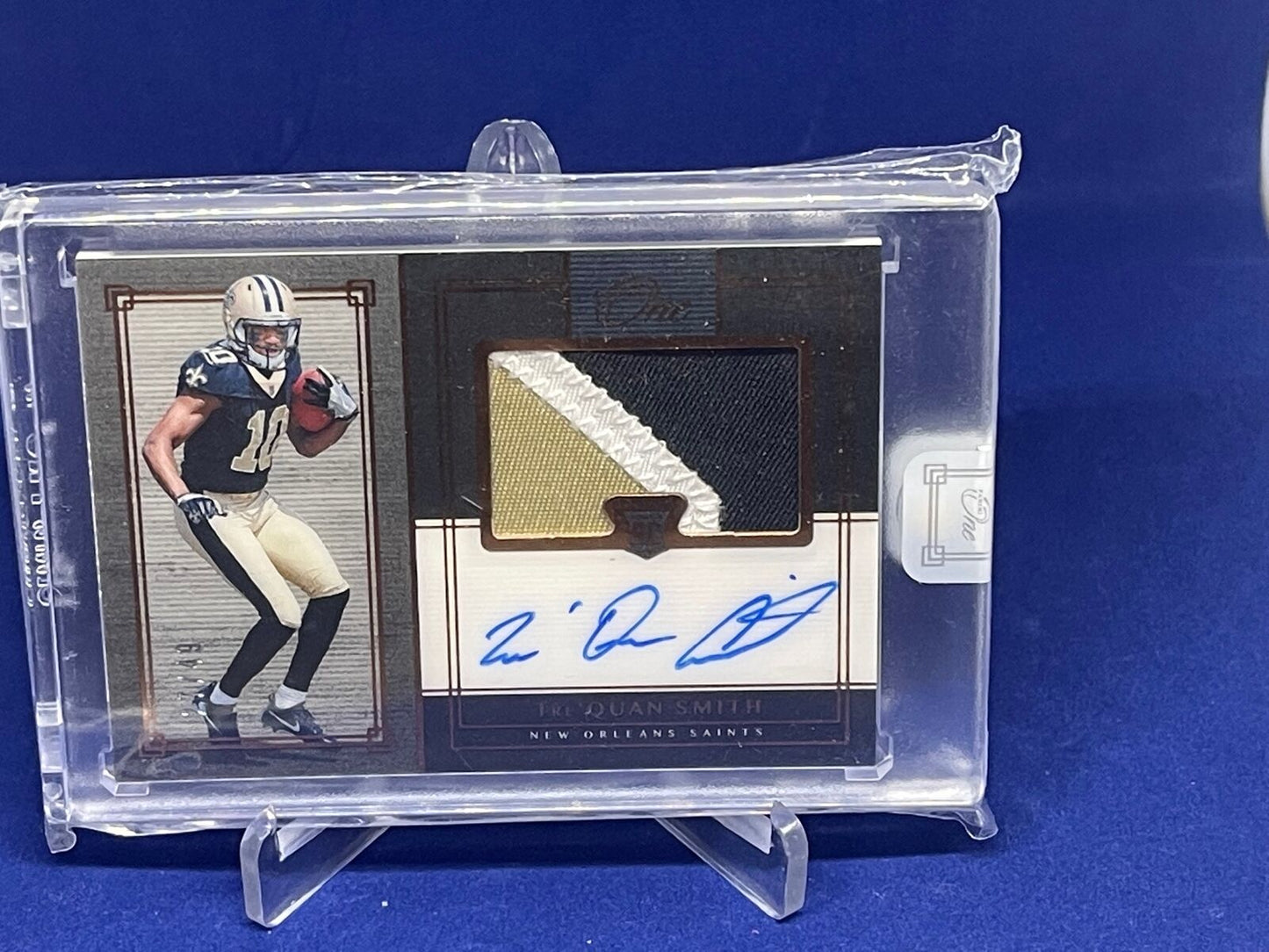 TRE'QUAN SMITH 2018 PANINI ONE RPA 3 CLR PATCH ON CARD AUTO ROOKIE RC #D 27/49