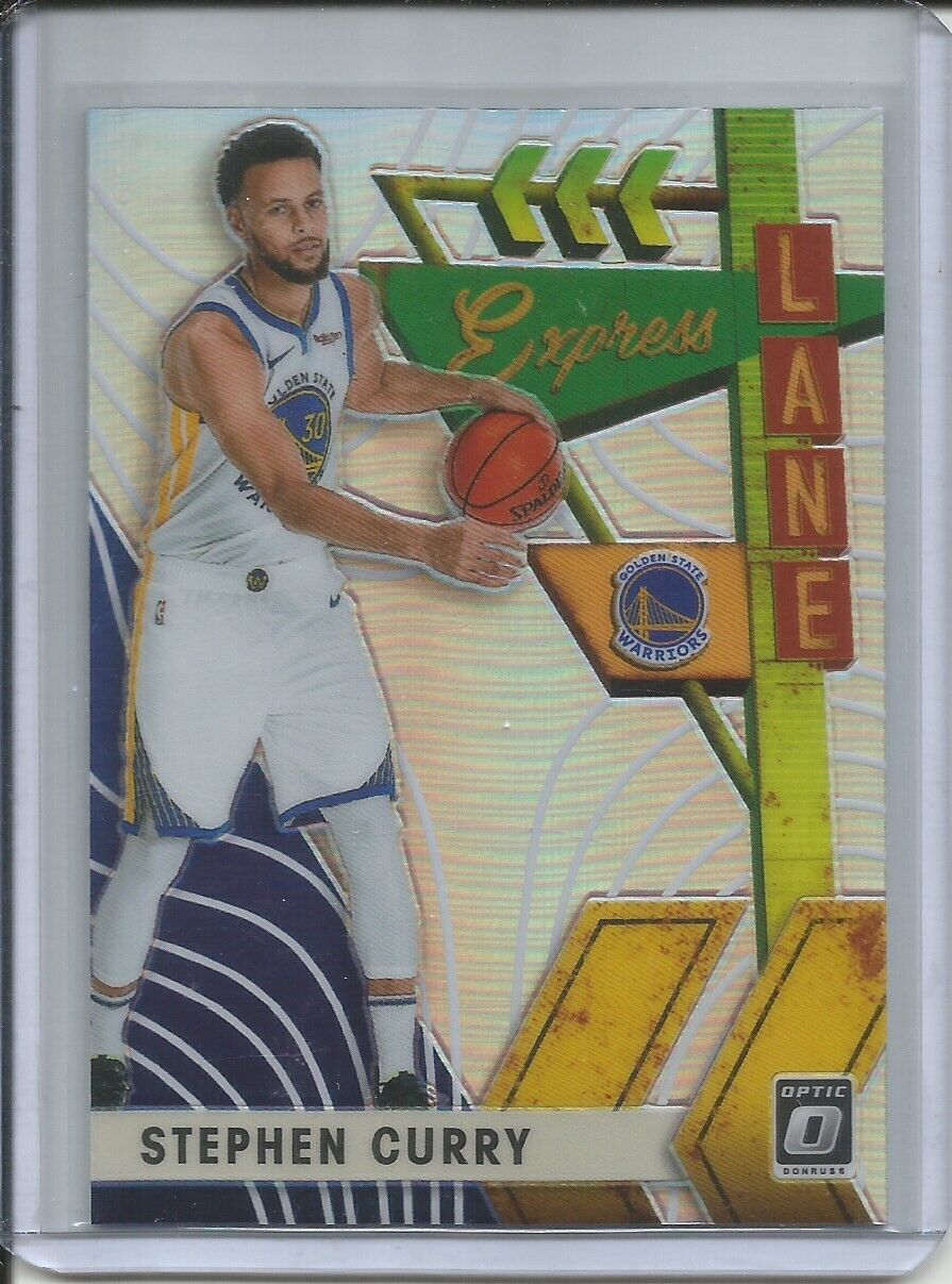 STEPHEN CURRY 2019-20 PANINI DONRUSS OPTIC EXPRESS LANE SILVER HOLO PRIZM