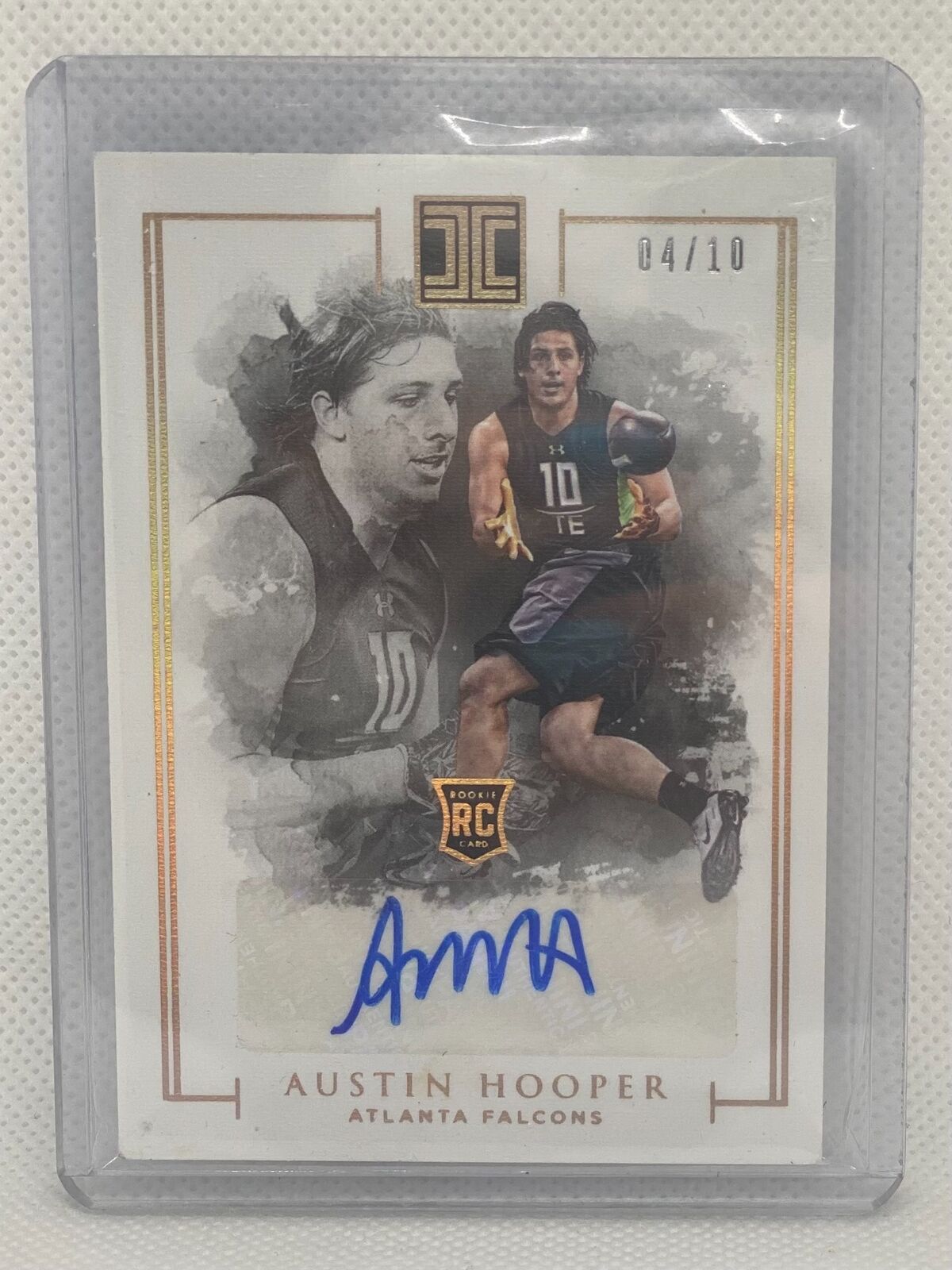 AUSTIN HOOPER 2016 PANINI IMPECCABLE GOLD ROOKIE AUTO RC #D 04/10