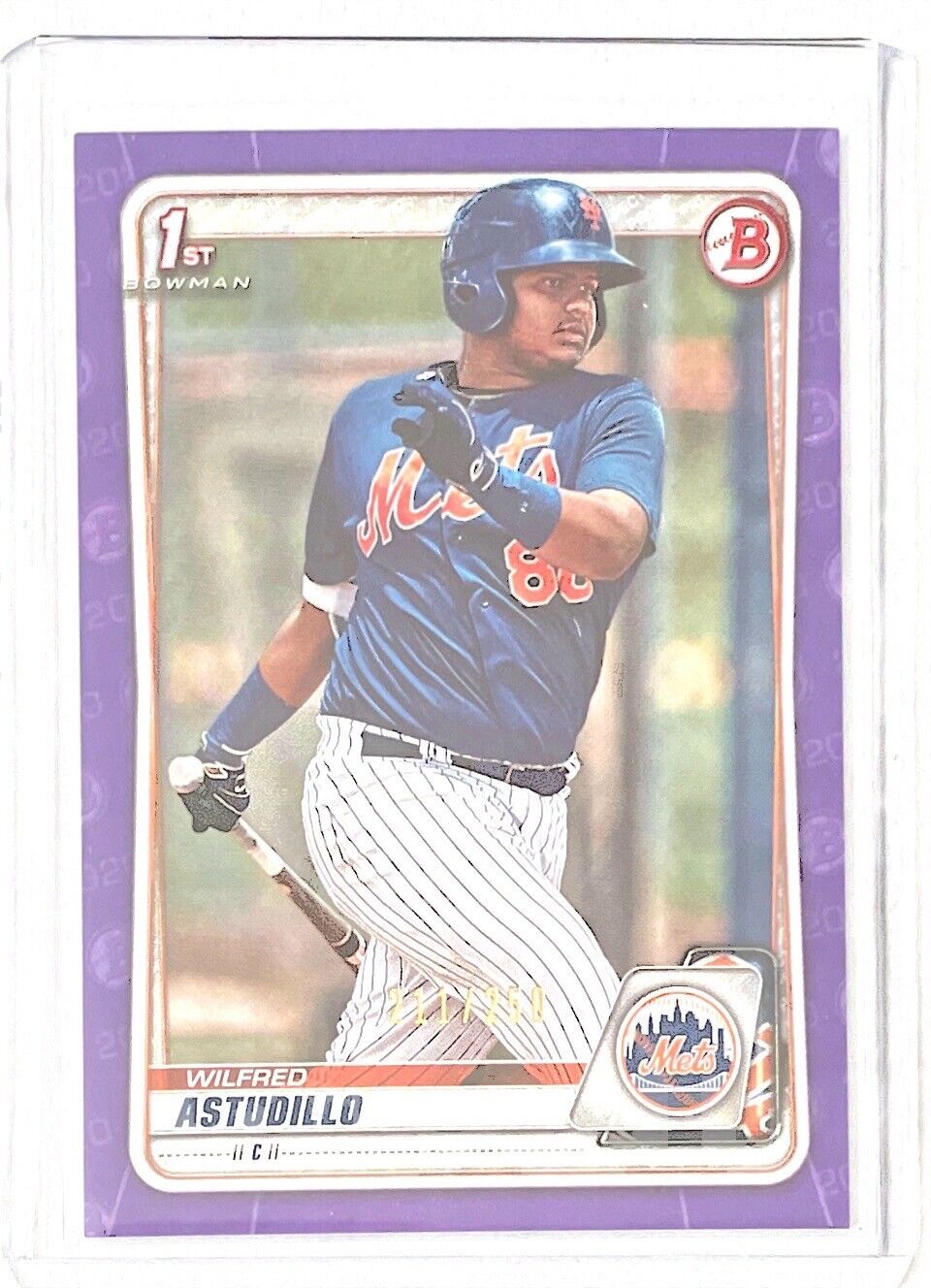 WILFRED ASTUDILLO 2020 BOWMAN PAPER 1ST PROSPECT PURPLE #D 211/250