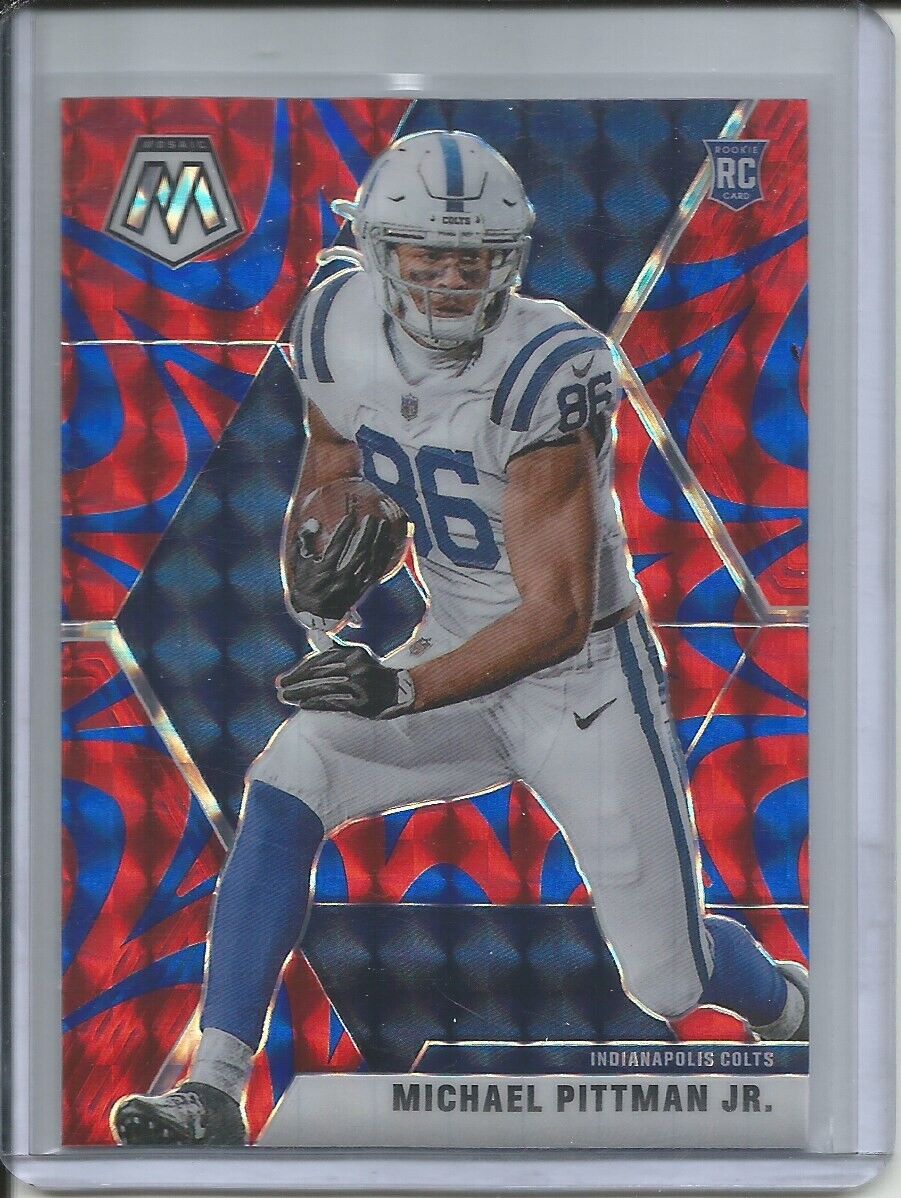 MICHAEL PITTMAN JR 2019-20 PANINI MOSAIC REACTIVE BLUE PRIZM ROOKIE RC COLTS
