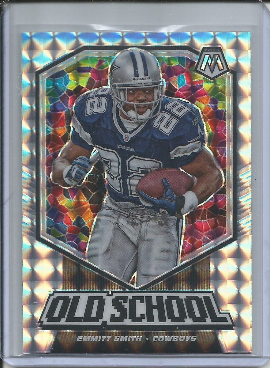 EMMITT SMITH 2019-20 PANINI MOSAIC OLD SCHOOL SILVER MOSAIC PRIZM COWBOYS