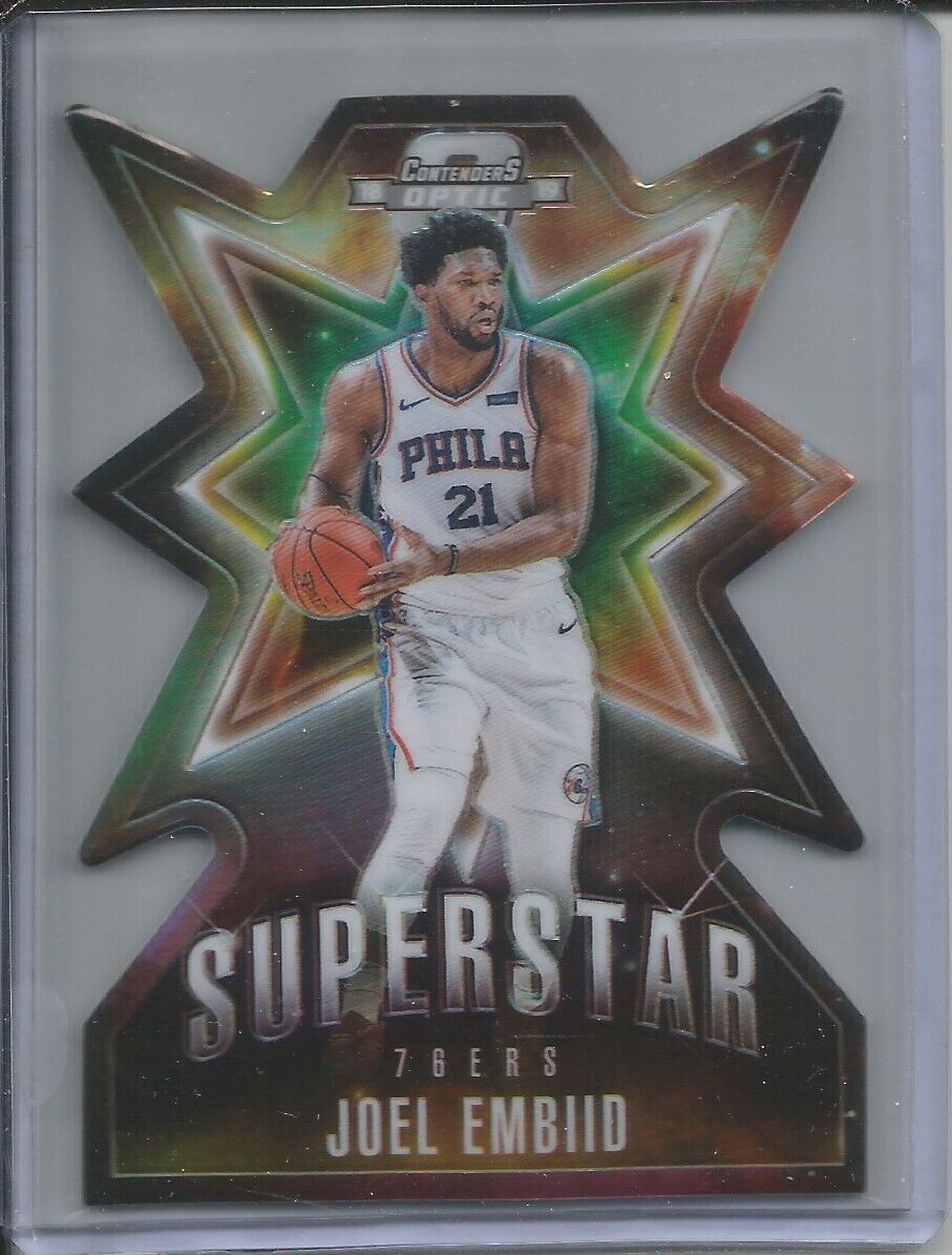 JOEL EMBIID 2018-19 PANINI CONTENDERS OPTIC SUPERSTAR PRIZM SILVER HOLO