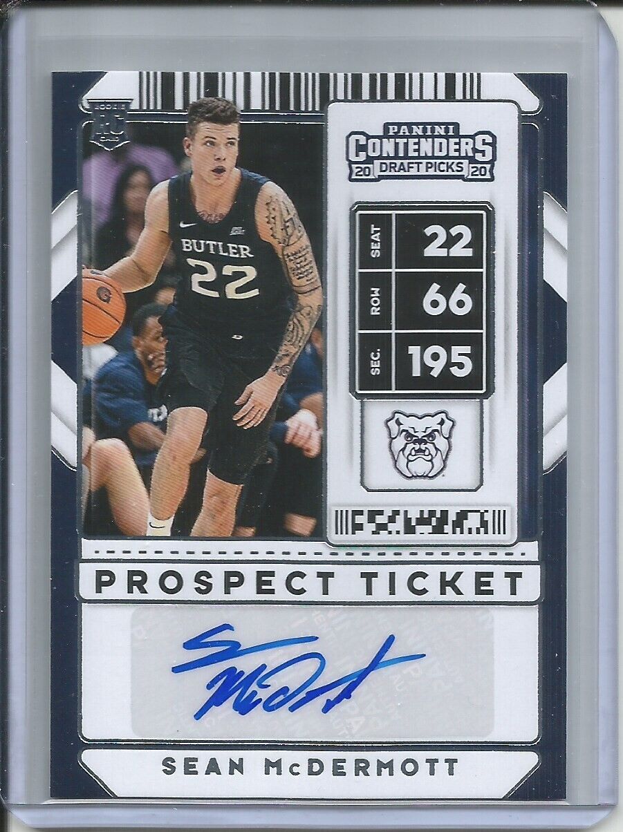 SEAN MCDERMOTT 2020 PANINI CONTENDERS PROSPECT TICKET AUTO ROOKIE RC