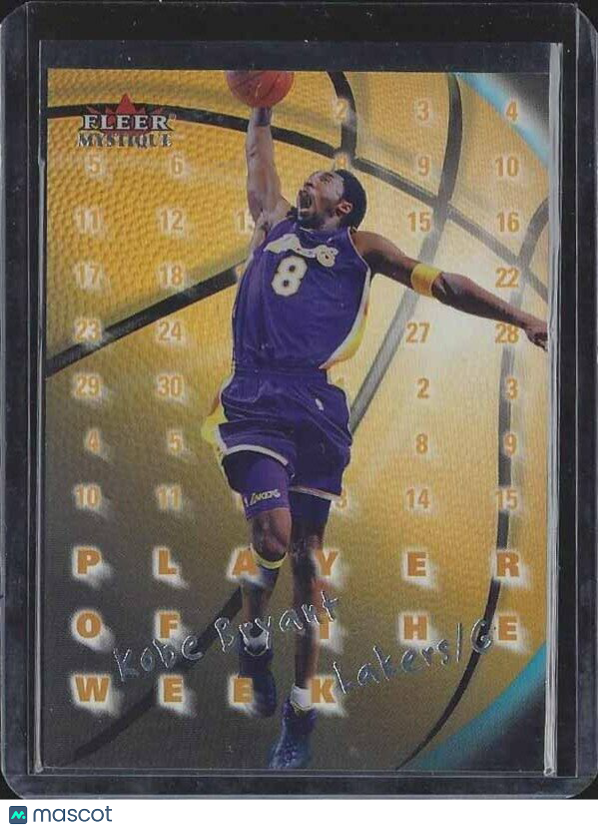 KOBE BRYANT 2000-01 FLEER MYSTIQUE PLAYER OF THE WEEK RARE INSERT #15