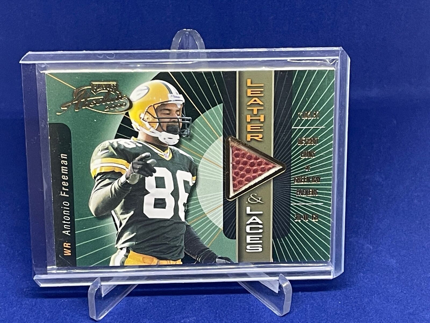 ANTONIO FREEMAN 2000 PLAYOFF ABSOLUTE LEATHER & LACES GAME USED BALL #D 317/350