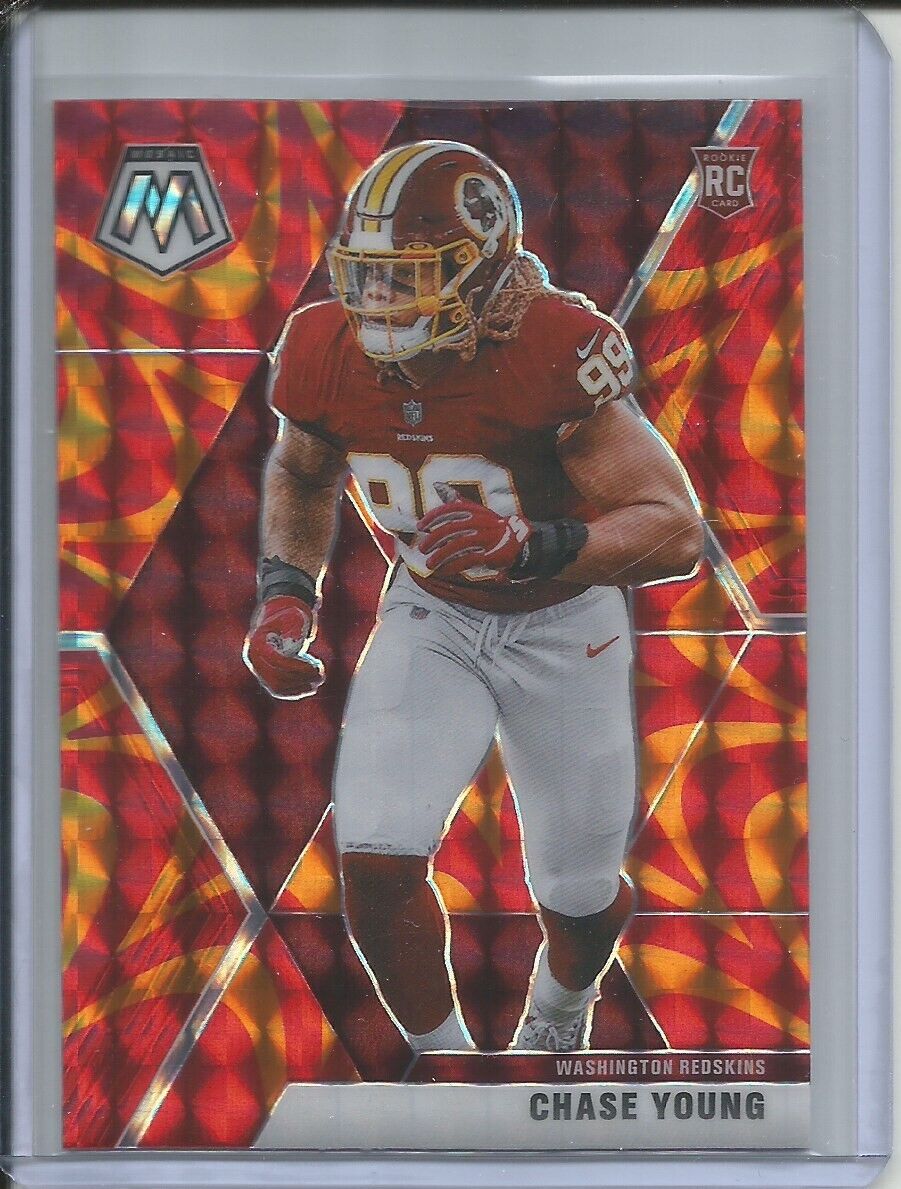 CHASE YOUNG 2019-20 PANINI MOSAIC REACTIVE ORANGE PRIZM ROOKIE RC WASHINGTON