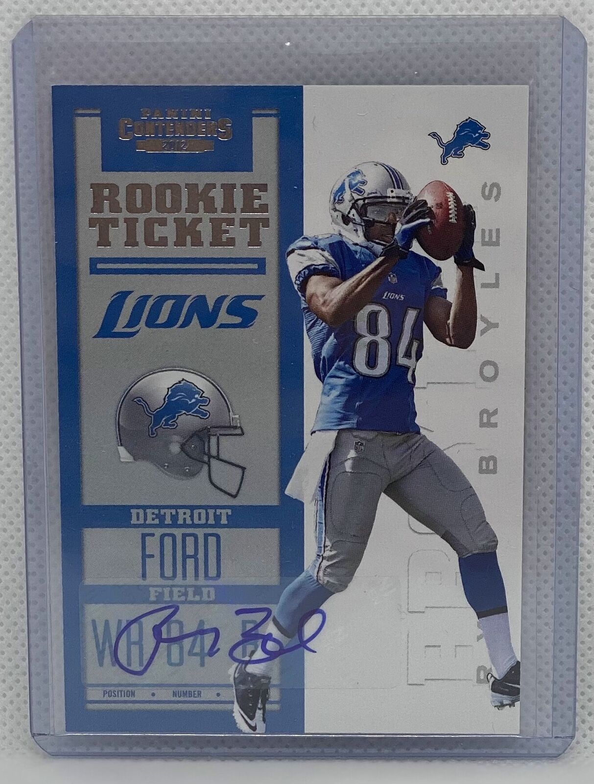 RYAN BROYLES 2012 CONTENDERS ROOKIE TICKET SP VARIATION AUTO RC #222