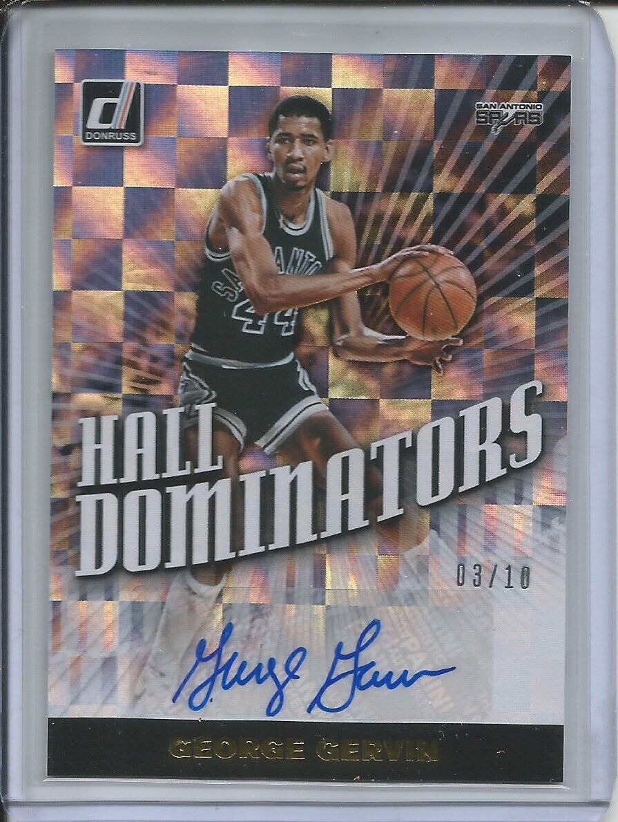 GEORGE GERVIN 2019-20 PANINI DONRUSS HALL DOMINATORS AUTOGRAPH AUTO GOLD #D 3/10
