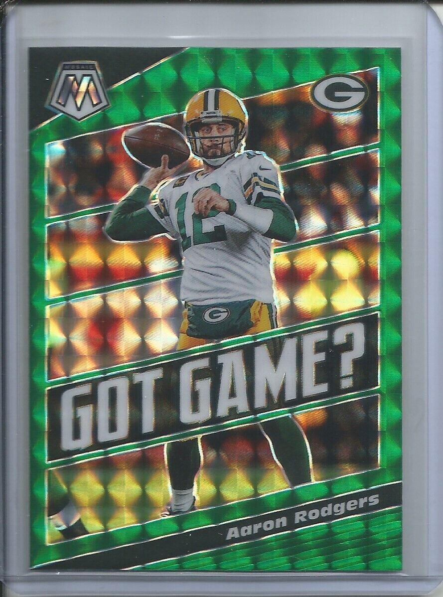 AARON RODGERS 2019-20 PANINI MOSAIC GOT GAME? GREEN PRIZM PACKERS