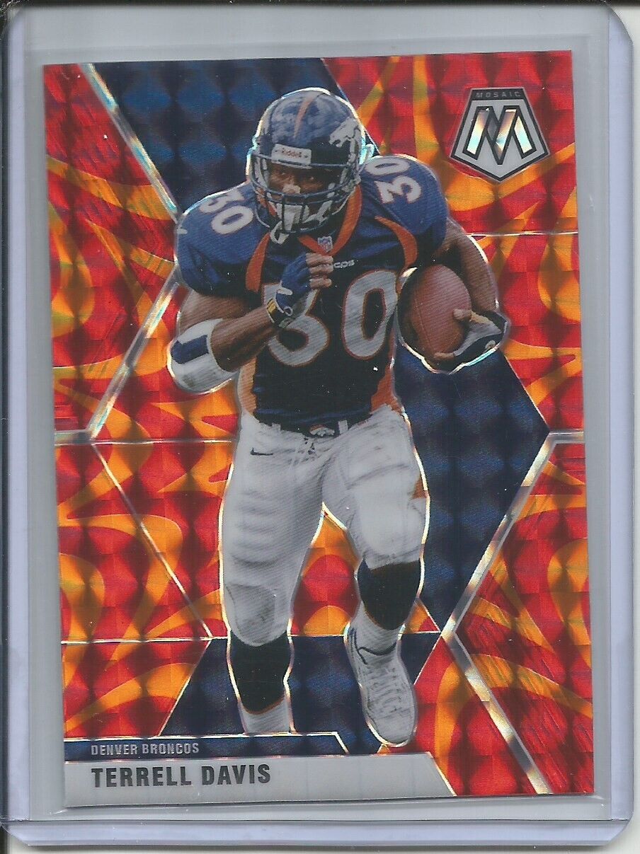 TERRELL DAVIS 2019-20 PANINI MOSAIC REACTIVE ORANGE PRIZM BRONCOS