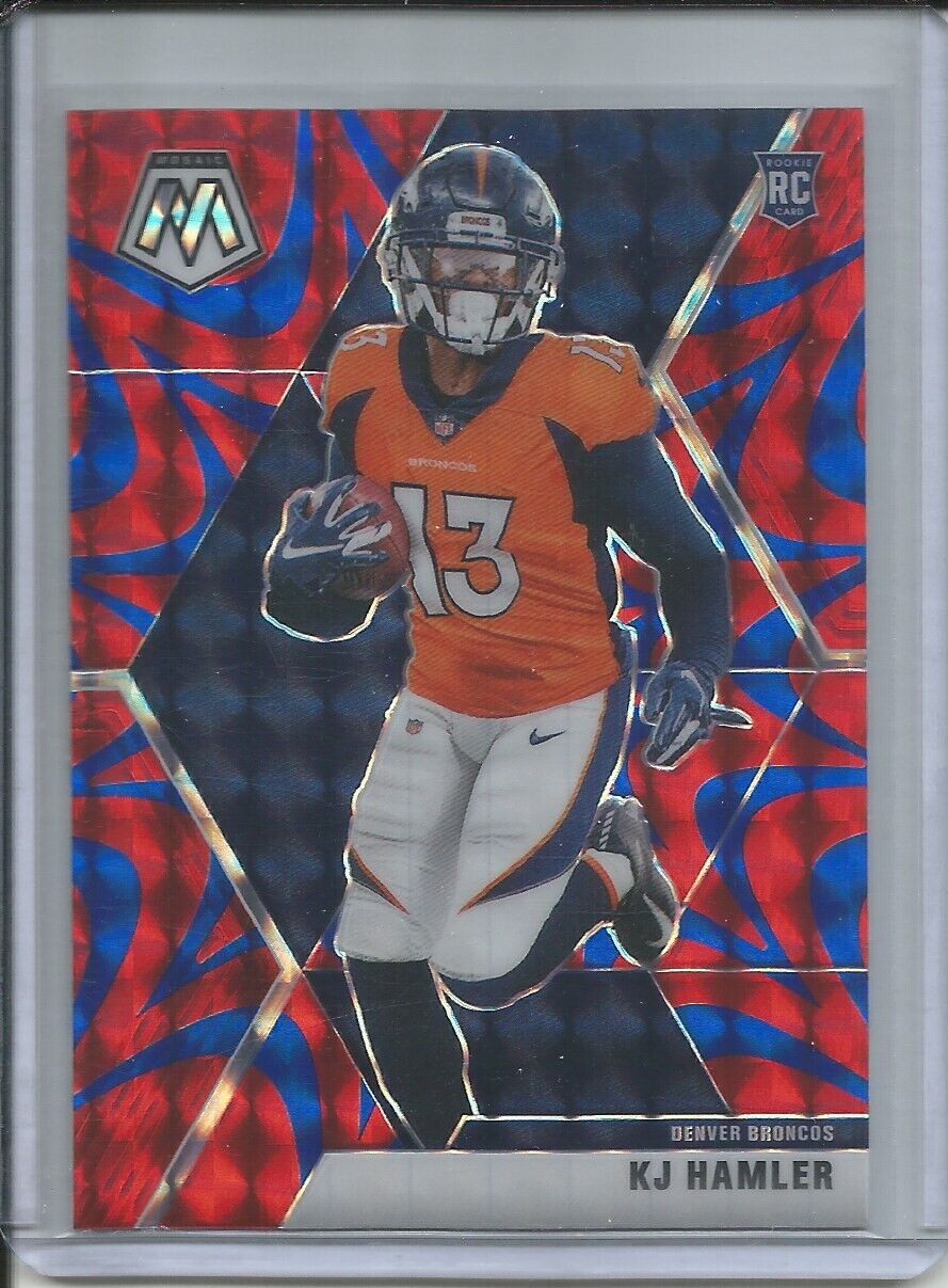 KJ HAMLER 2019-20 PANINI MOSAIC REACTIVE BLUE PRIZM ROOKIE RC BRONCOS