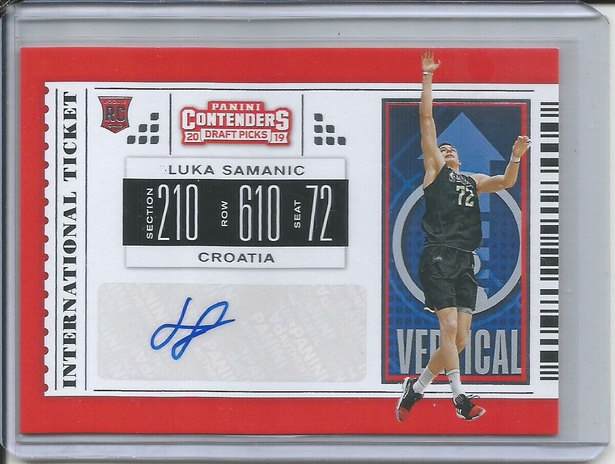 LUKA SAMANIC 2019-20 PANINI CONTENDERS INTERNATIONAL TICKET AUTO ROOKIE RC