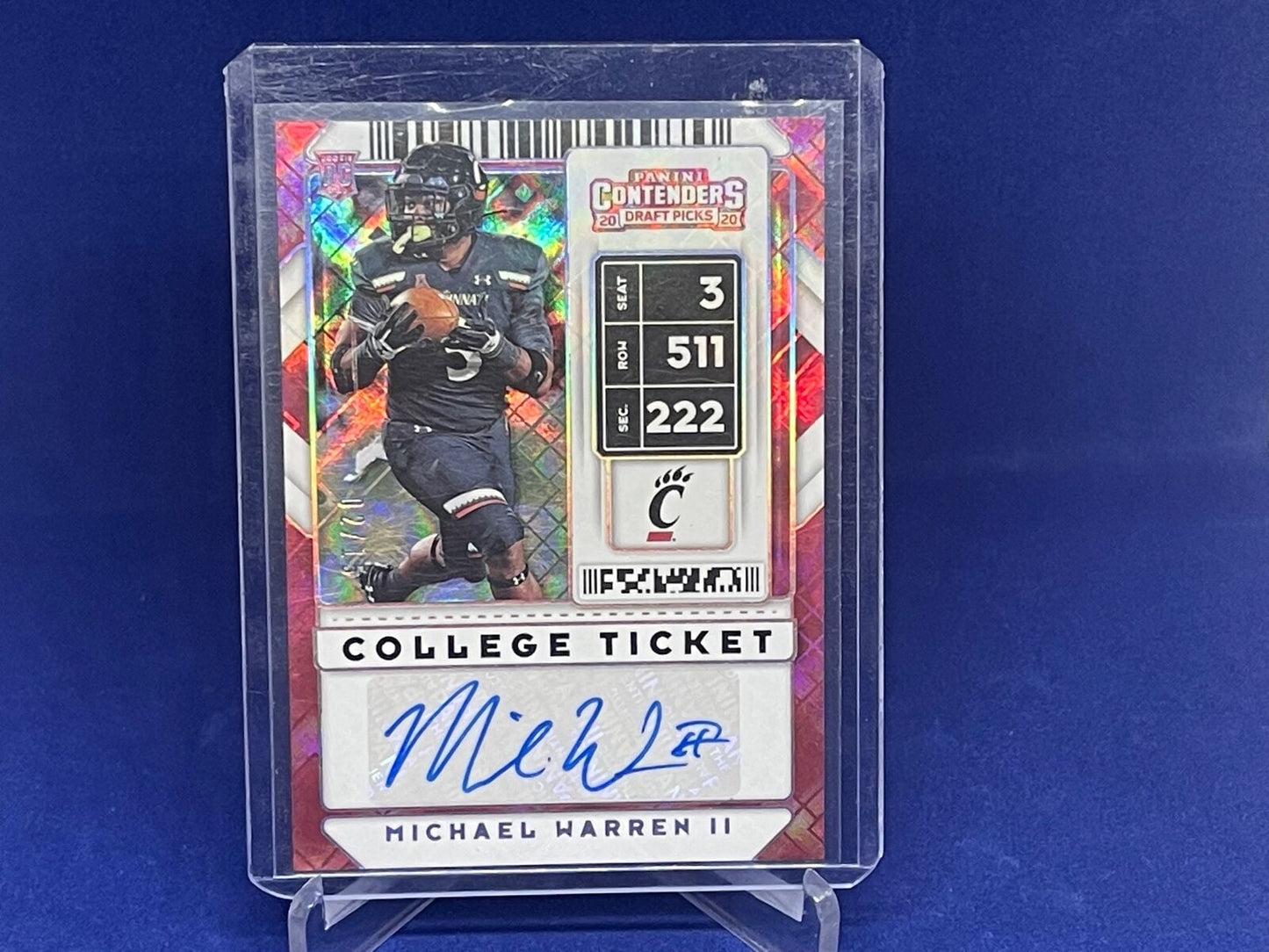 MICHAEL WARREN II 2020 PANINI CONTENDERS DIAMOND COLLEGE TICKET AUTO RC #D 2/15