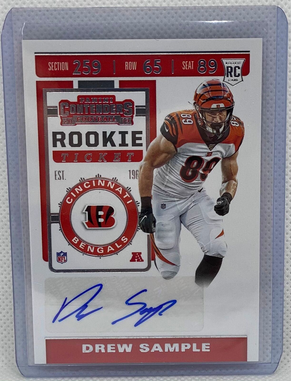 DREW SAMPLE 2019 PANINI CONTENDERS ROOKIE TICKET AUTO RC #235