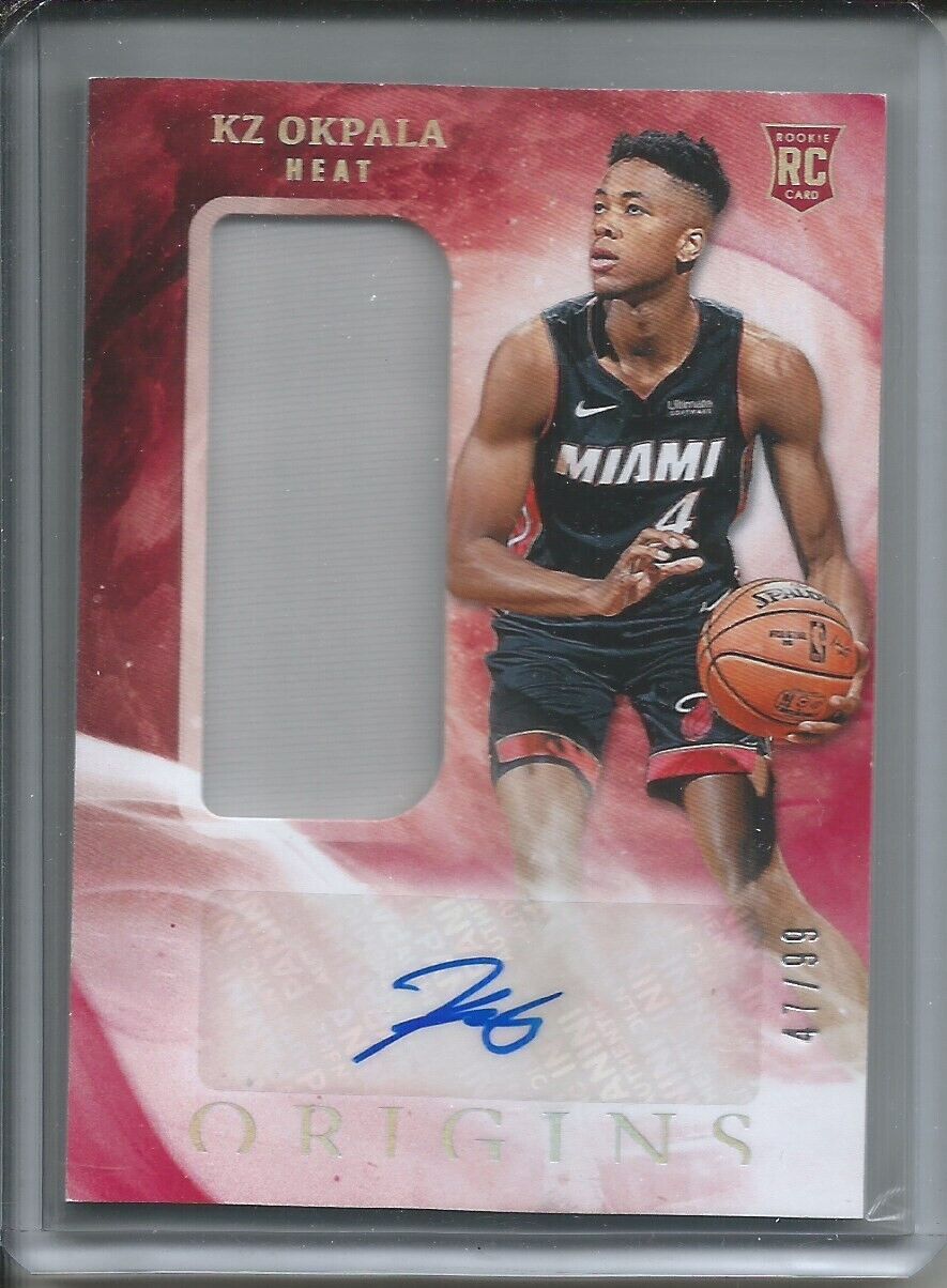 KZ OKPALA 2019-20 PANINI ORIGINS ROOKIE JERSEY AUTO RED #D /99 RC HEAT