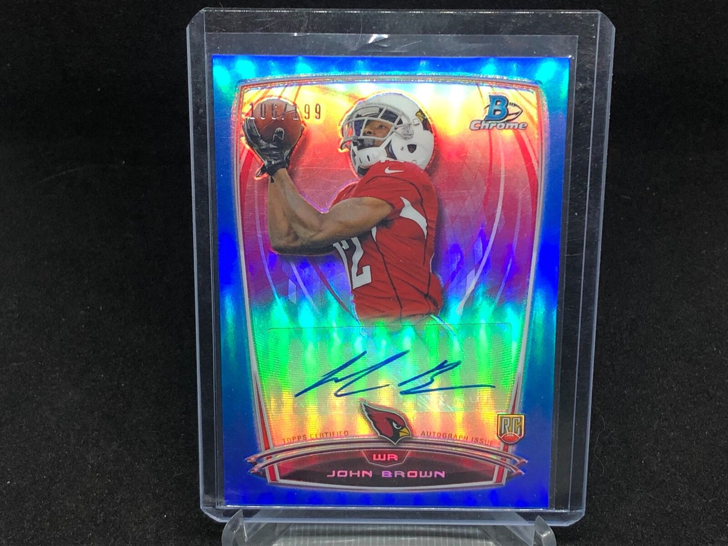 JOHN BROWN 2014 TOPPS BOWMAN CHROME BLUE REFRACTOR AUTO RC #D 106/199