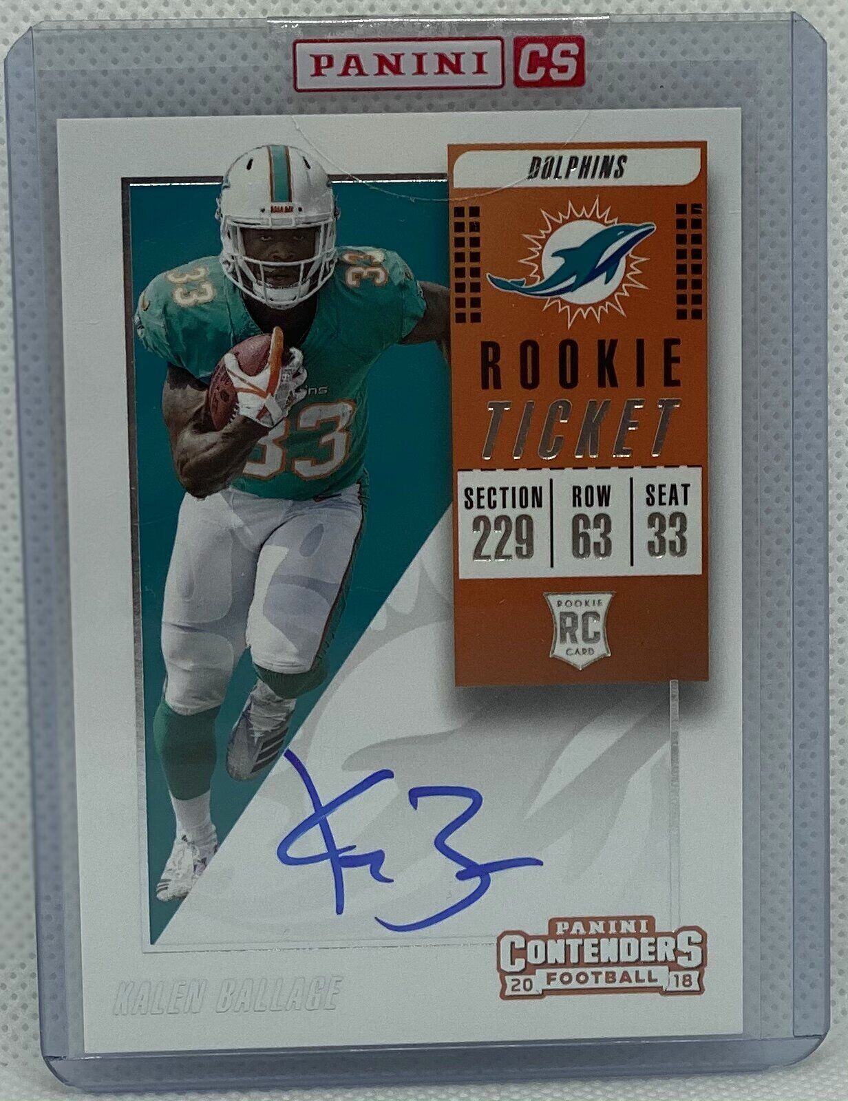 KALEN BALLAGE 2018 CONTENDERS ROOKIE TICKET SP VARIATION ON CARD AUTO RC #134