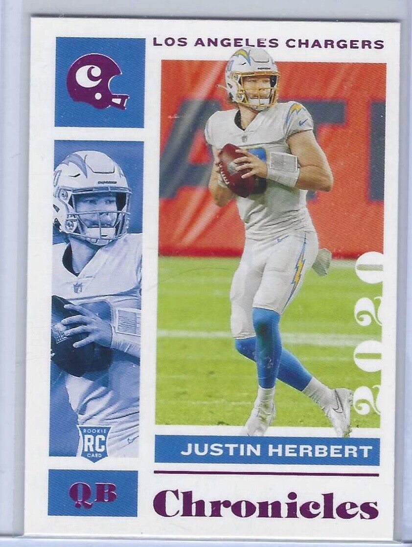 JUSTIN HERBERT 2020 PANINI CHRONICLES PINK ROOKIE RC #53