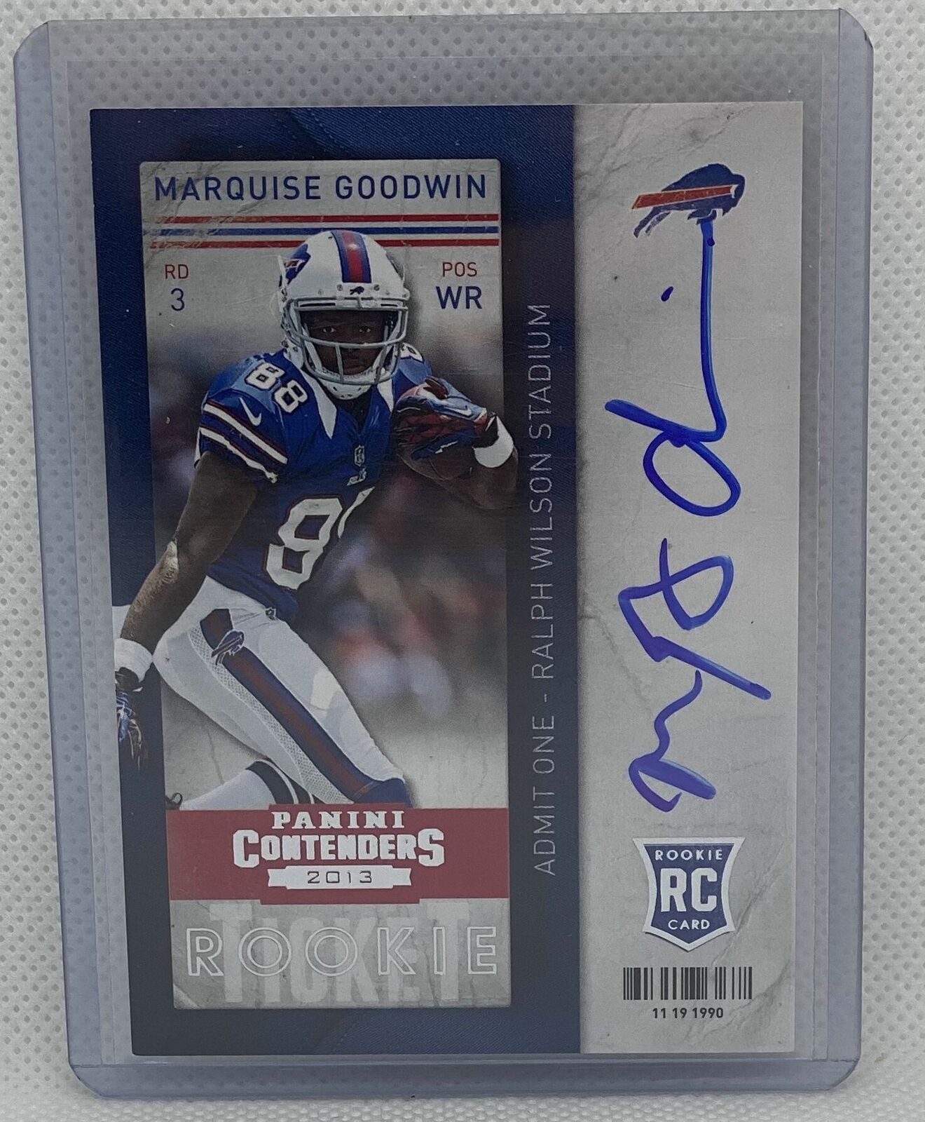 MARQUISE GOODWIN 2013 PANINI CONTENDERS ROOKIE TICKET ON CARD AUTO RC #225