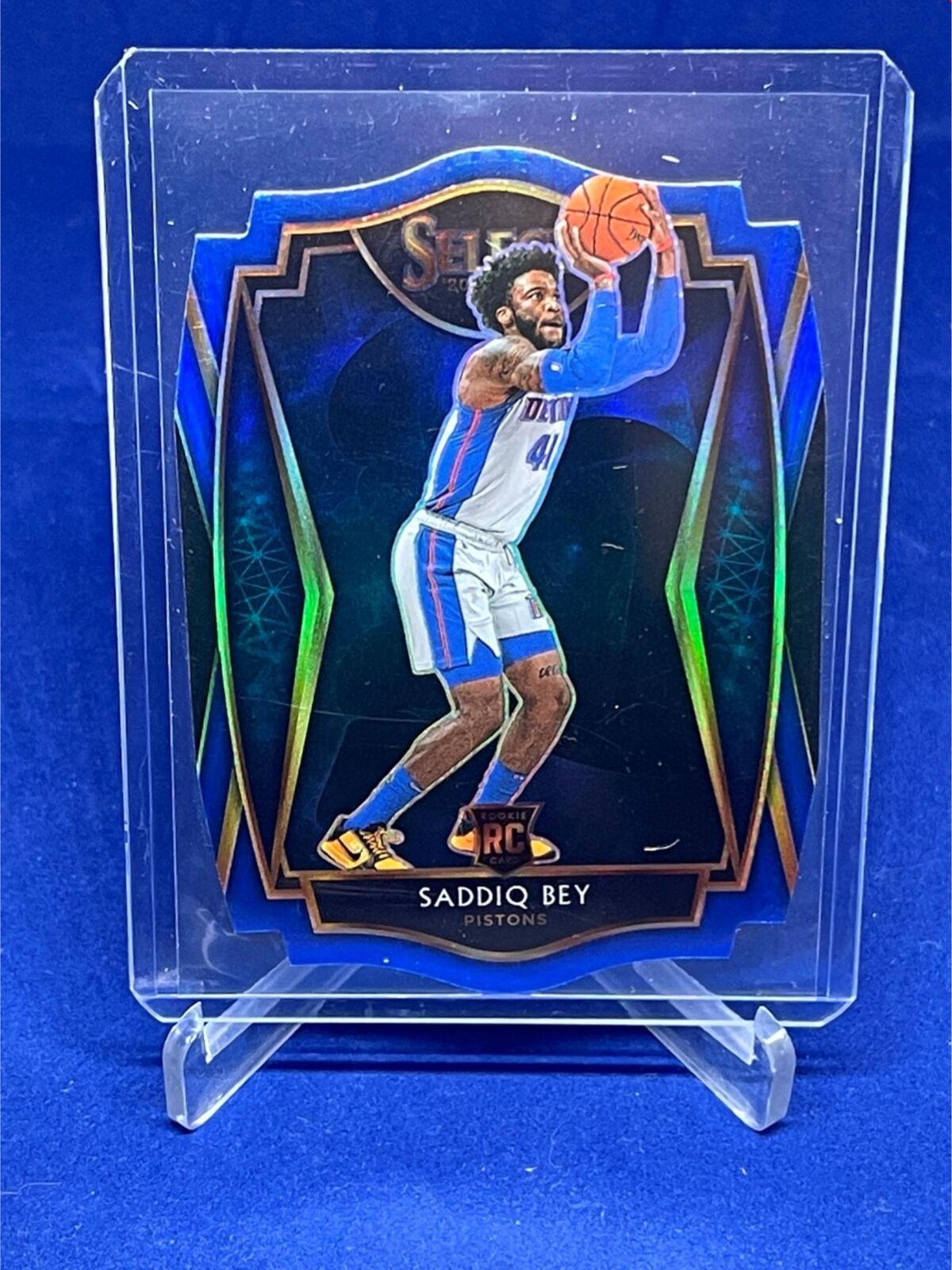 SADDIQ BEY 2020-21 PANINI SELECT PREMIER LEVEL DIE CUT BLUE PRIZM RC #D 84/249