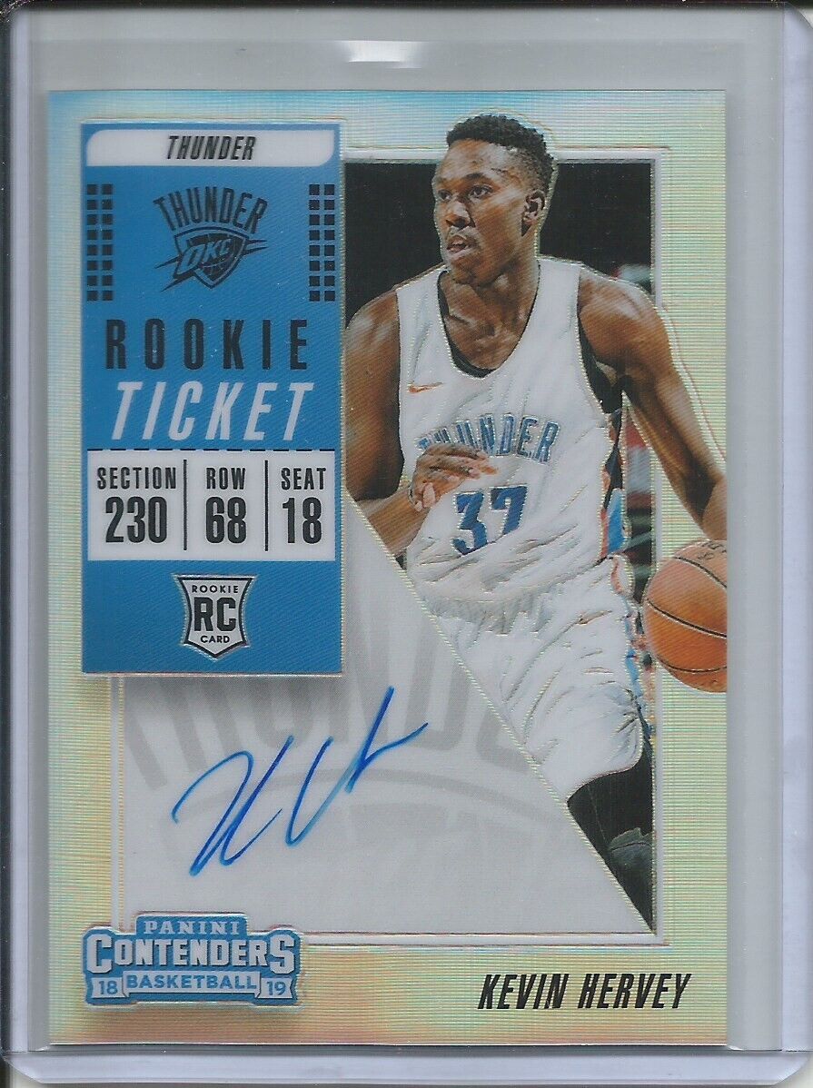 KEVIN HERVEY 2018-19 PANINI CONTENDERS ROOKIE TICKET AUTO SILVER HOLO PRIZM RC