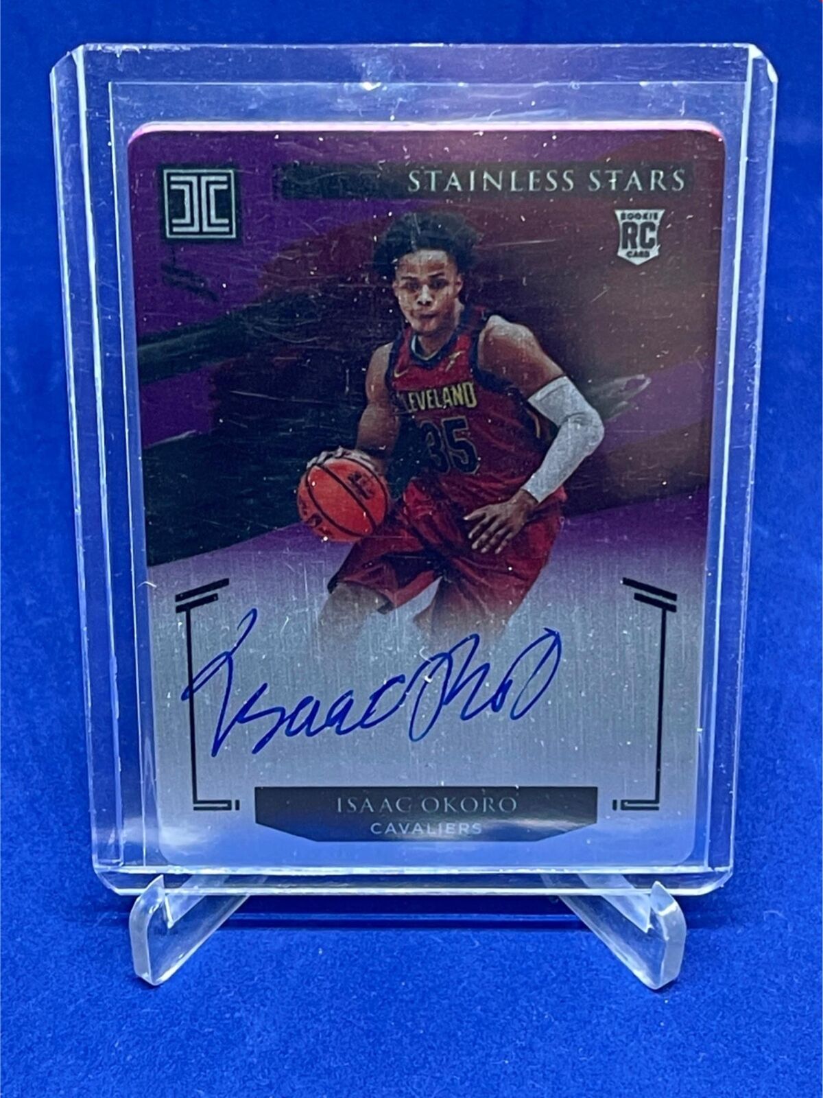 ISAAC OKORO 2020-21 PANINI IMPECCABLE STAINLESS STARS PURPLE AUTO RC #D 33/49