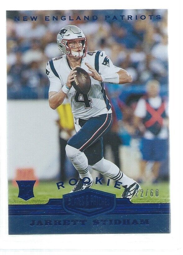 JARRETT STIDHAM 2019 PLATES & PATCHES BLUE ROOKIE RC #D 22/60