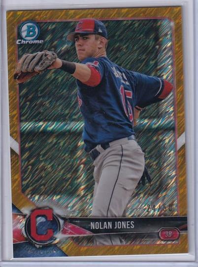 NOLAN JONES 2018 BOWMAN CHROME PROSPECT GOLD SHIMMER REFRACTOR #D 24/50