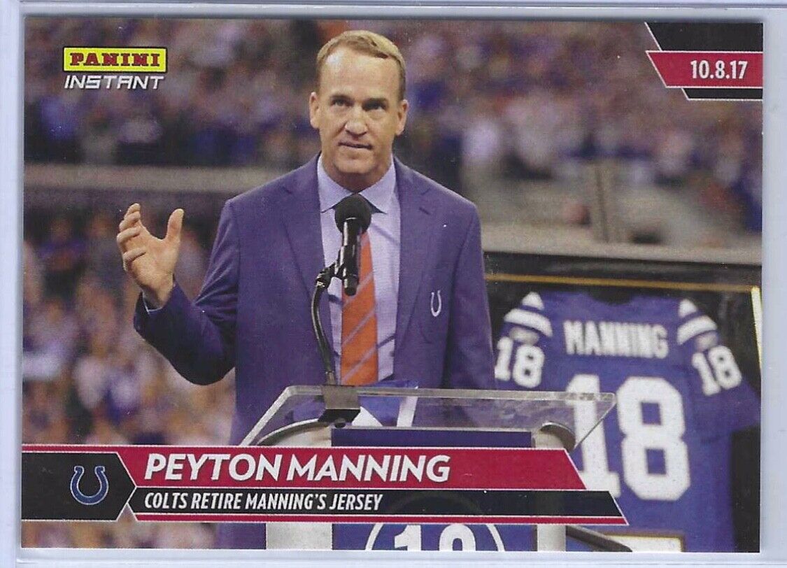 PEYTON MANNING 2017 PANINI INSTANT COLTS RETIRE MANNINGS JERSEY #D /75