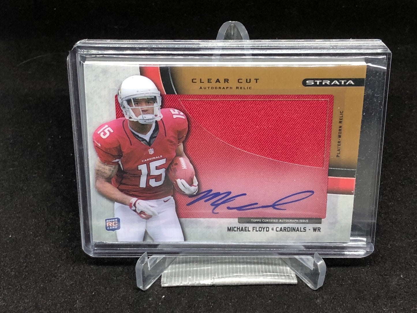 MICHAEL FLOYD 2012 TOPPS STRATA CLEAR CUT BRONZE JERSEY AUTO RC #D 13/99