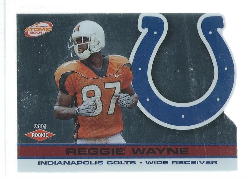 REGGIE WAYNE 2001 PACIFIC ATOMIC DIE CUT RED ROOKIE RC #D 52/310