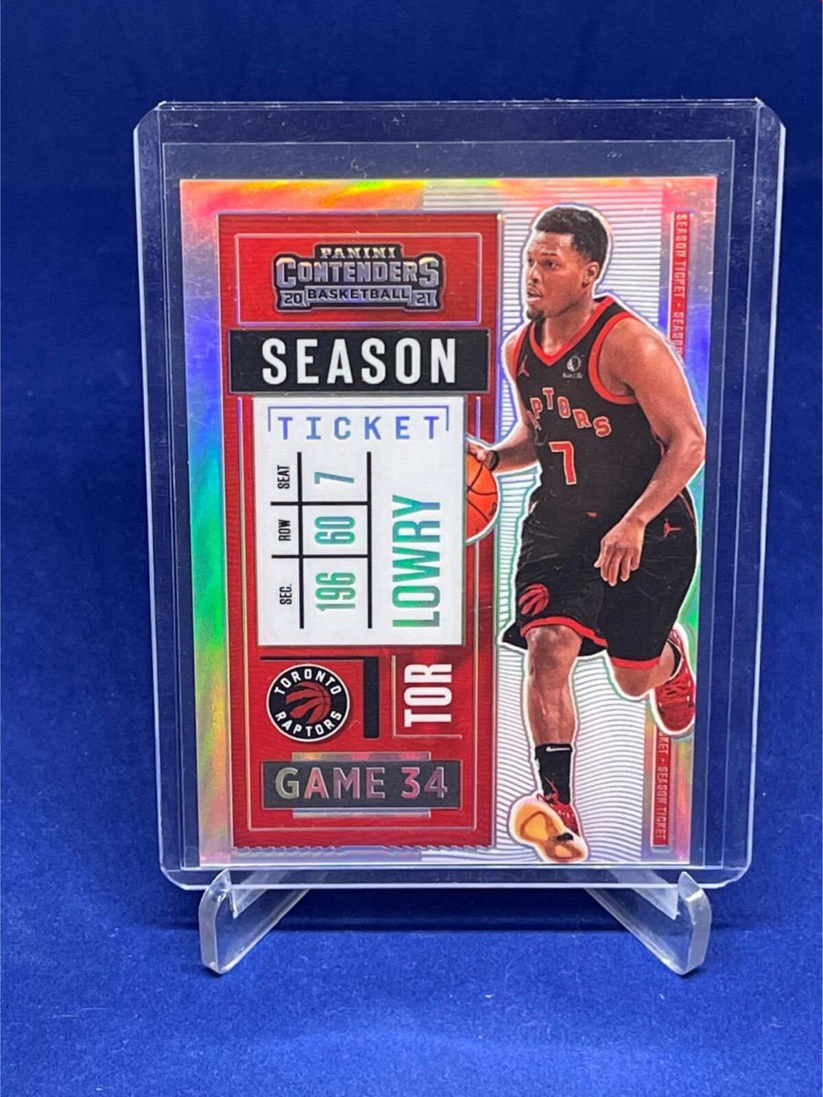 KYLE LOWRY 2020-21 PANINI CONTENDERS SEASON TICKET VARIATION PREMIUM HOLO # 55