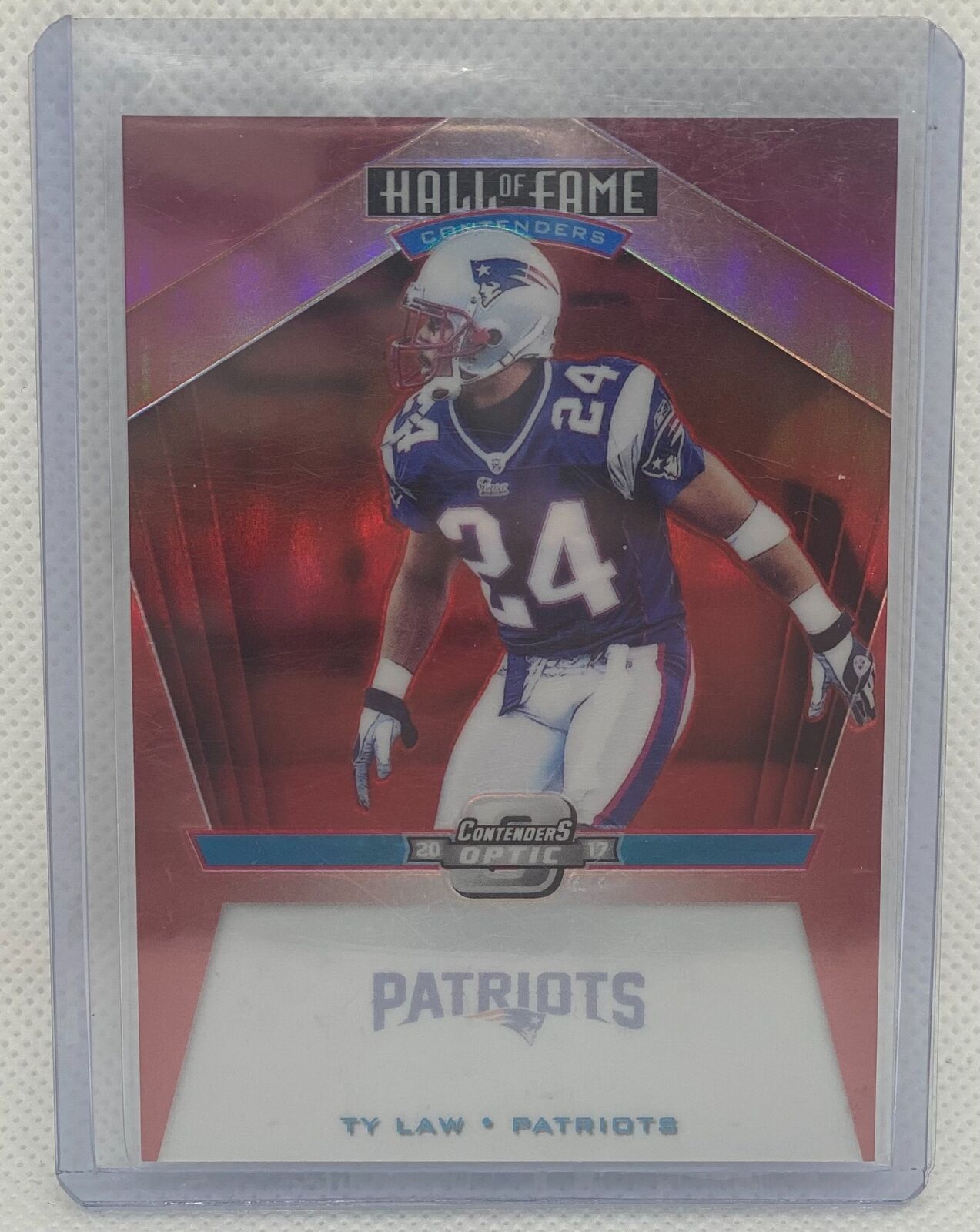 TY LAW 2017 PANINI CONTENDERS OPTIC HALL OF FAME CONTENDERS RED PRIZM #D 23/49