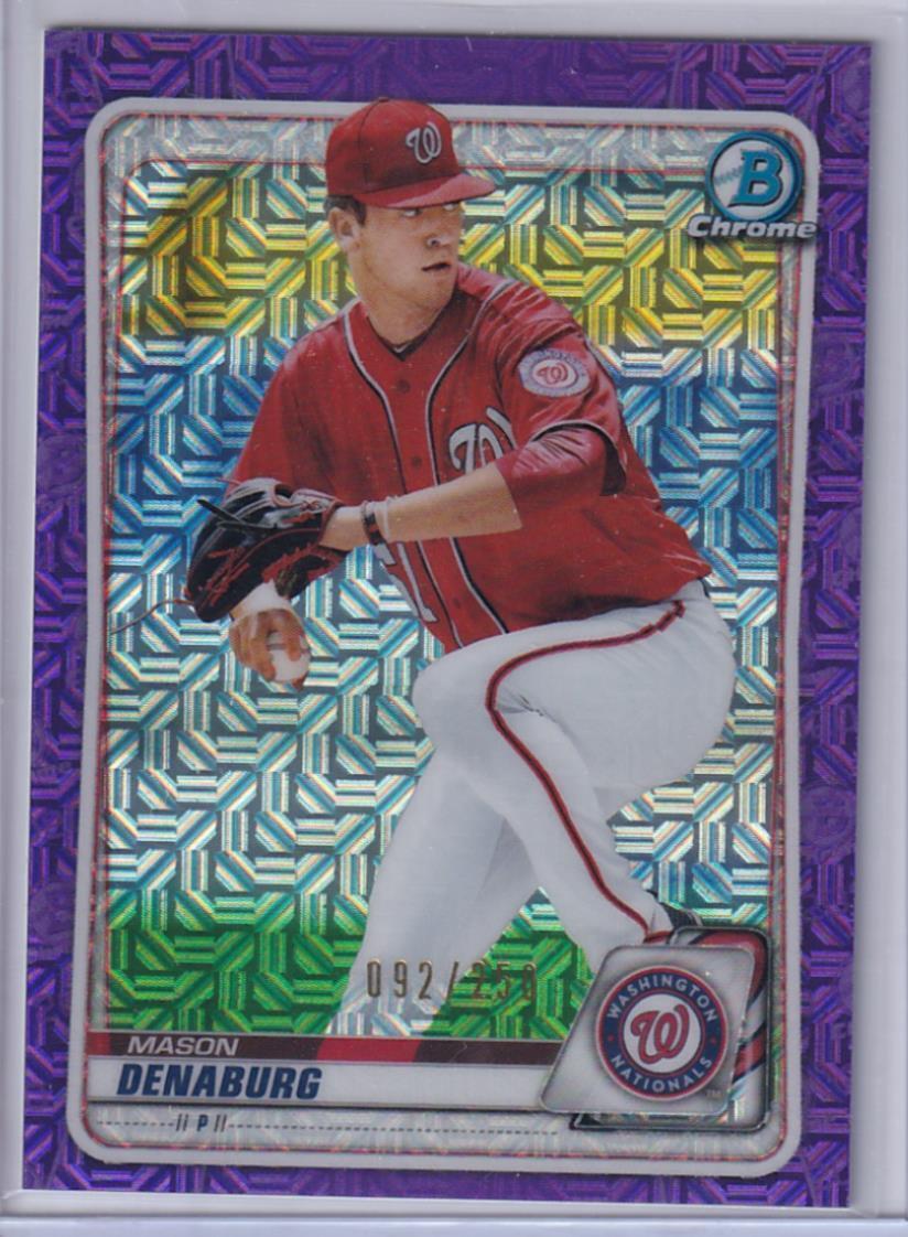 MASON DENABURG 2020 BOWMAN CHROME PURPLE MEGA BOX MOJO REFRACTOR #D 092/250
