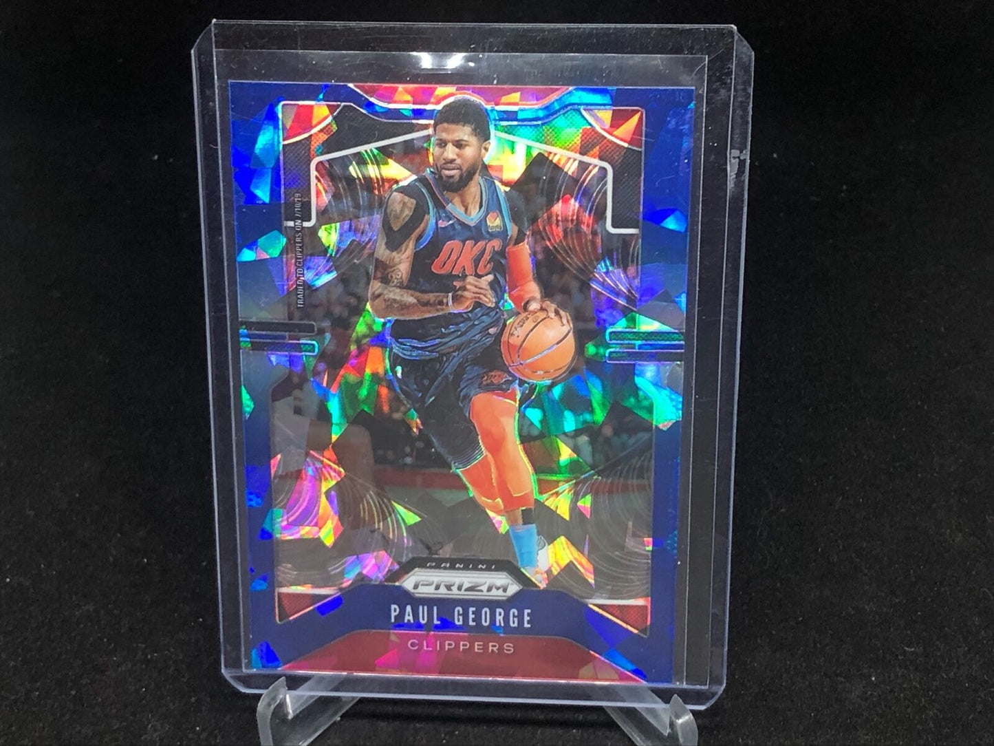PAUL GEORGE 2019-20 PANINI PRIZM BLUE CRACKED ICE PRIZM #D 26/99