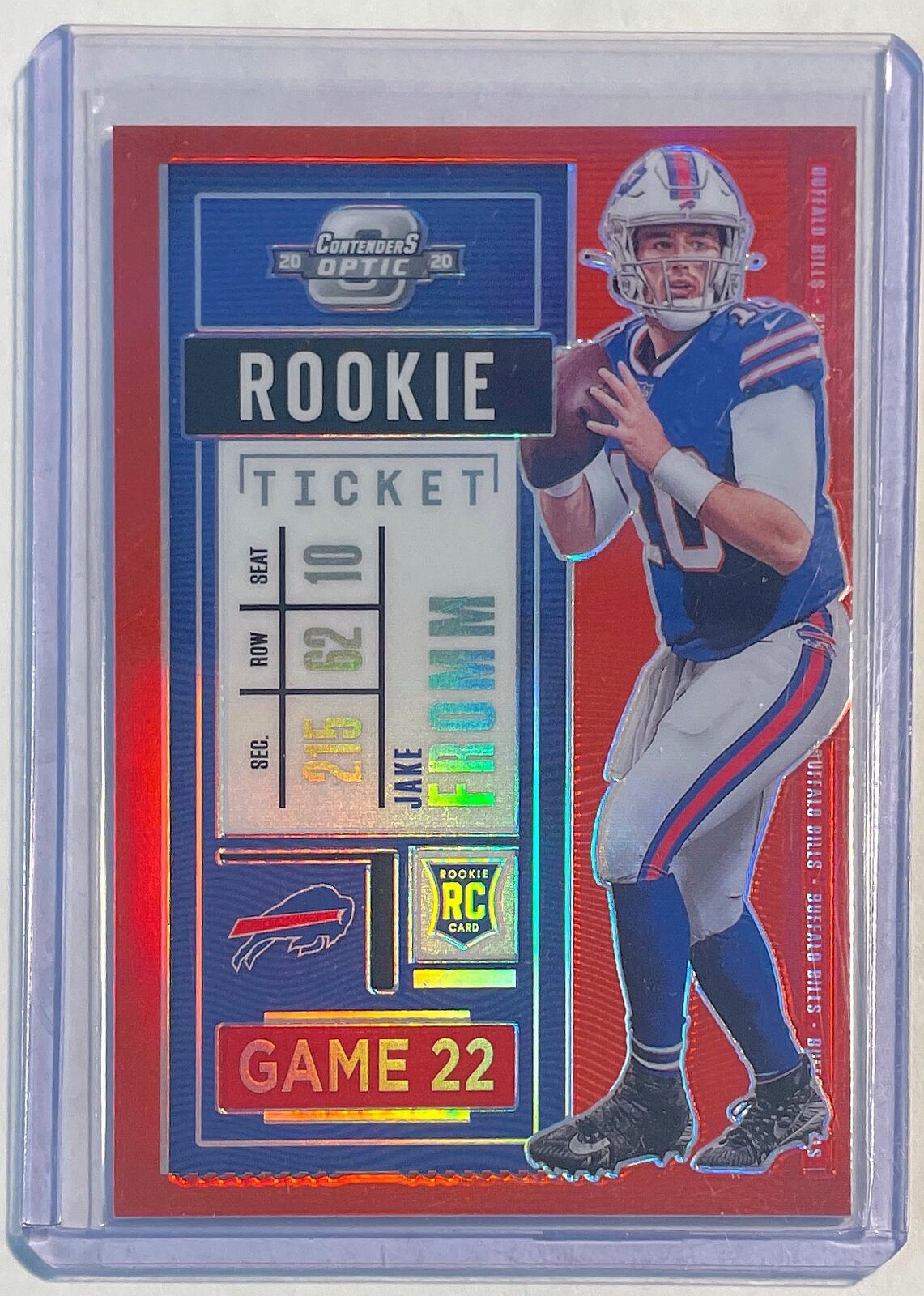 JAKE FROMM 2020 CONTENDERS OPTIC RED PRIZM ROOKIE TICKET PRIZM ROOKIE RC #D /125