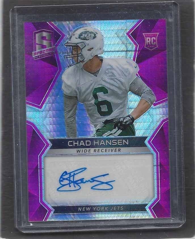1/1 CHAD HANSEN 2017 PANINI SPECTRA NEON PINK PRIZM AUTO RC #D 6/15 JERSEY #15 !