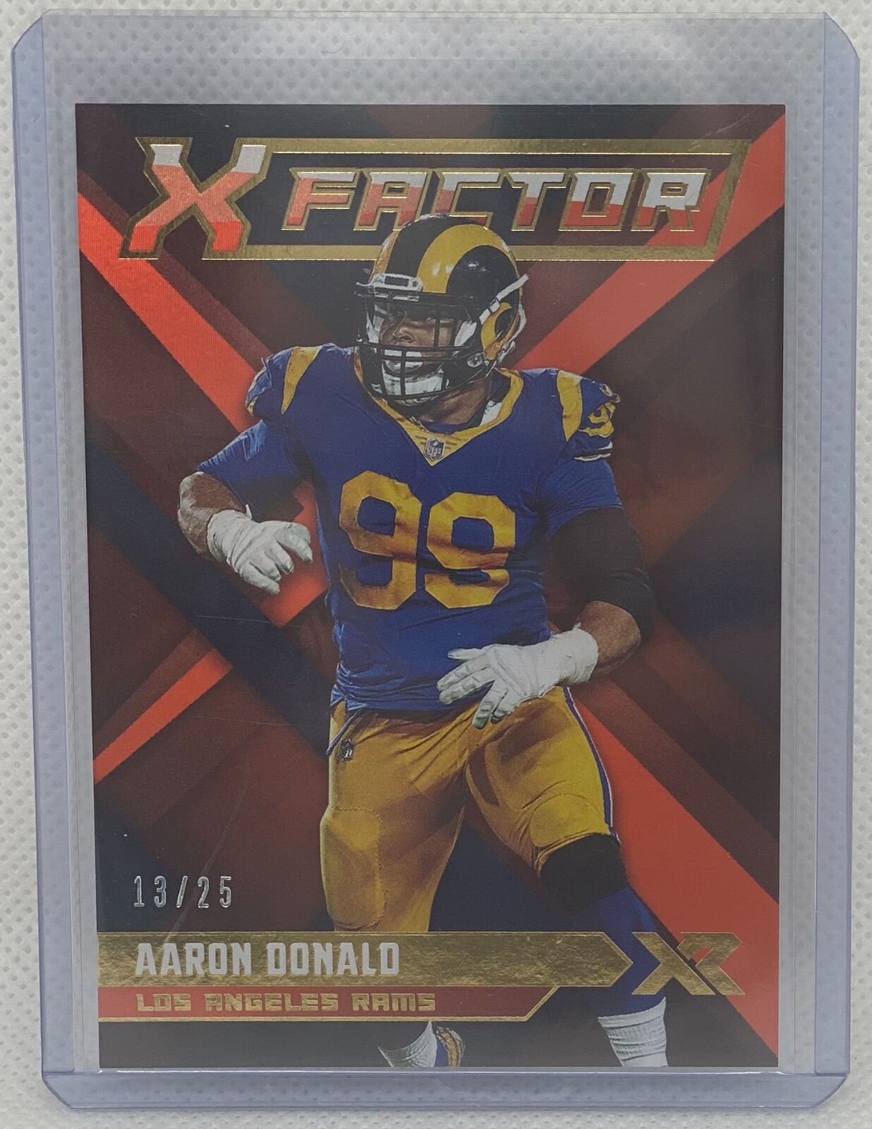 AARON DONALD 2019 PANINI XR X-FACTOR ORANGE #D 13/25