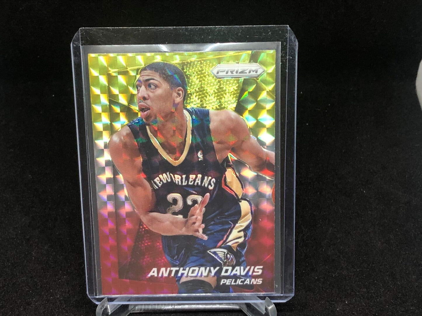 ANTHONY DAVIS 2014-15 PANINI PRIZM TRI COLOR RED WHITE YELLOW PRIZM # 107
