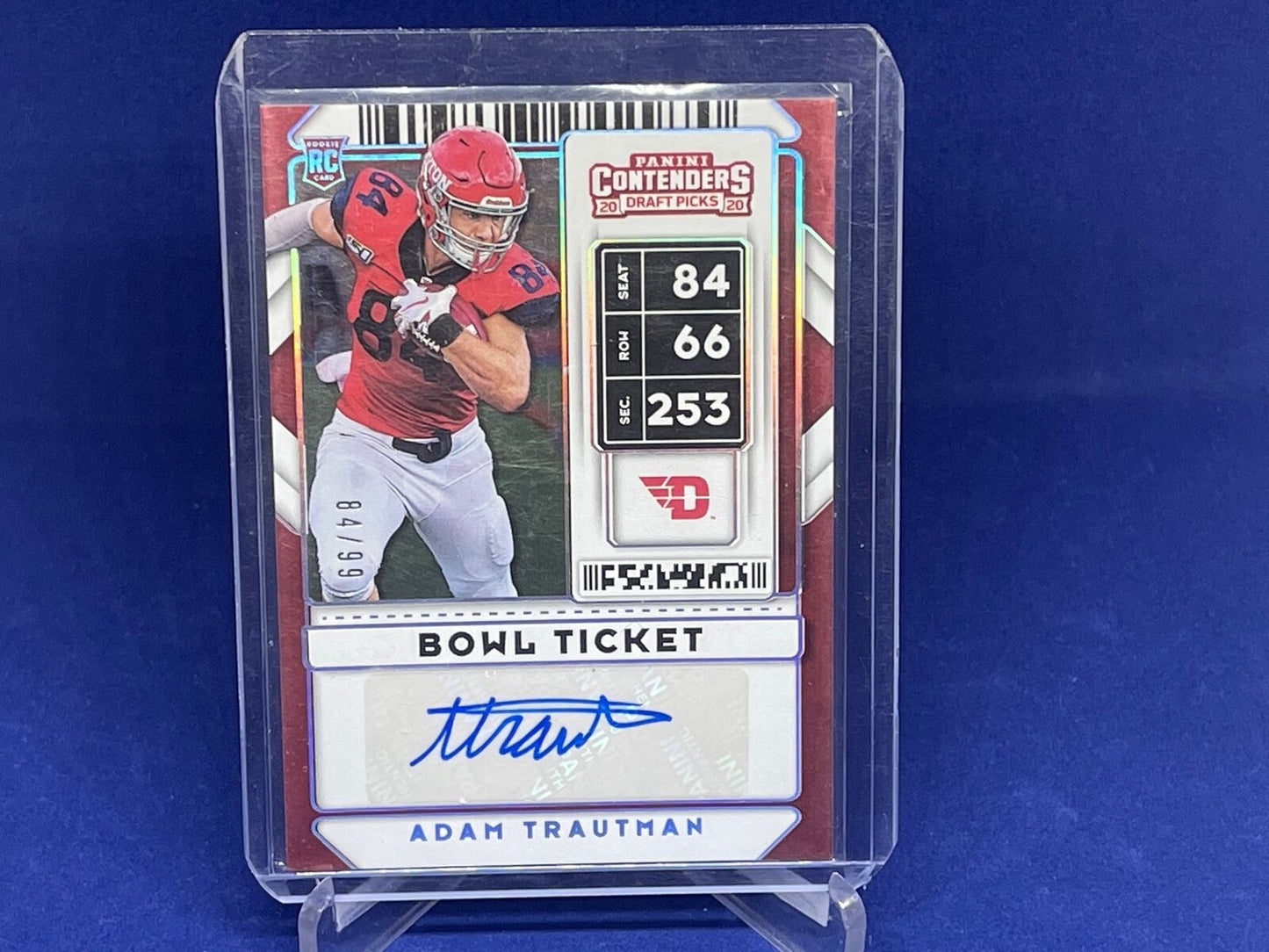 ADAM TRAUTMAN 2020 PANINI CONTENDERS DRAFT PICKS BOWL TICKET AUTO RC #D 84/99