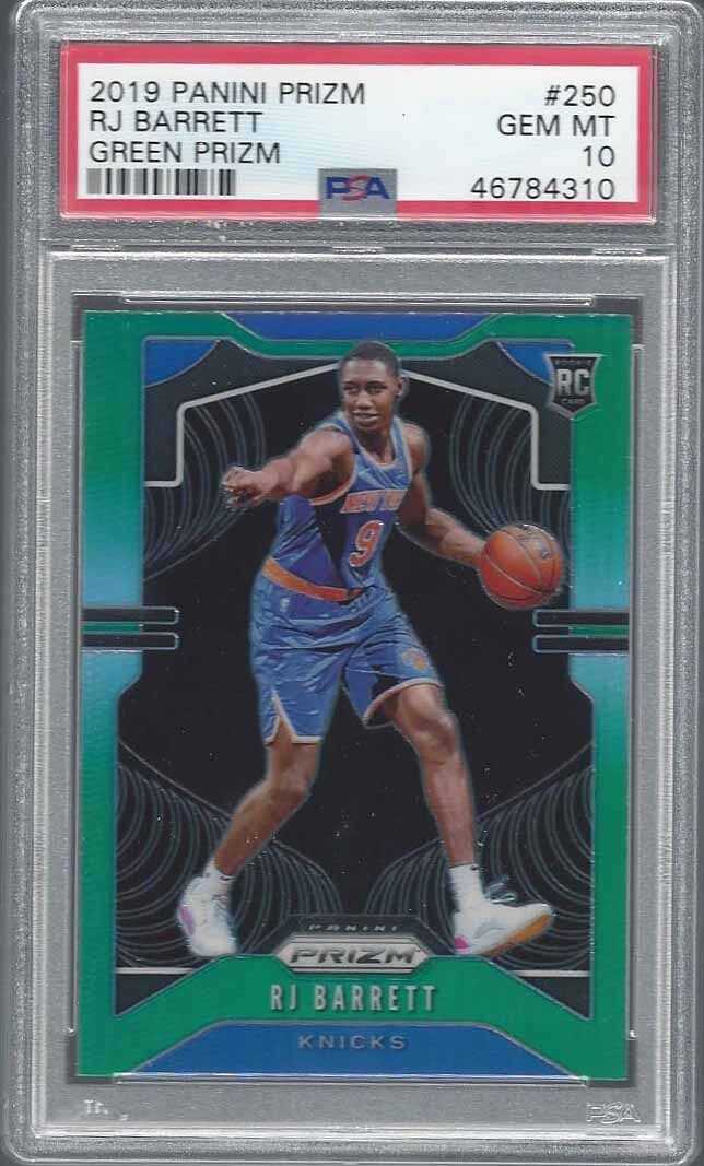 R.J. BARRETT 2019-20 PANINI PRIZM GREEN PRIZMS RC #250 PSA 10 GEM MINT