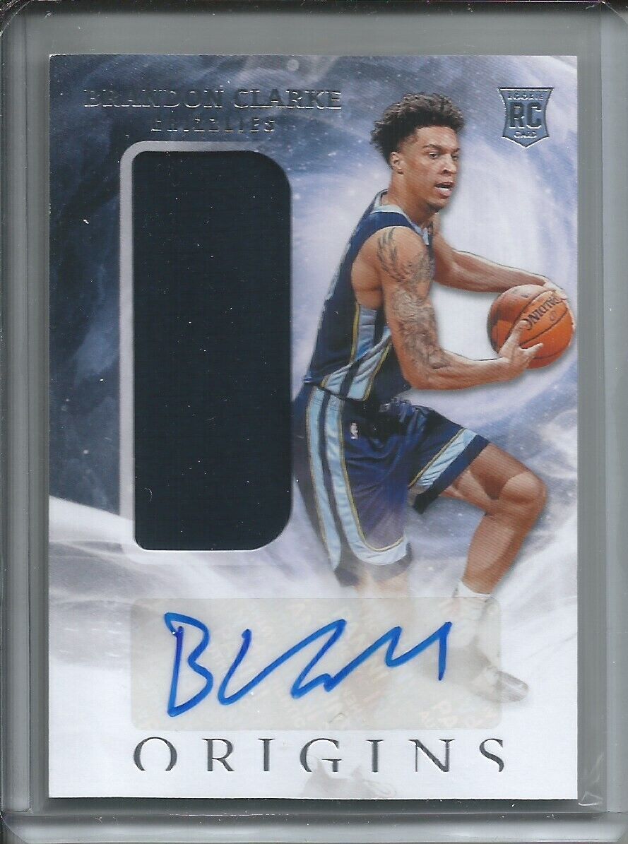 BRANDON CLARKE 2019-20 PANINI ORIGINS ROOKIE PATCH AUTO RPA RC GRIZZLIES