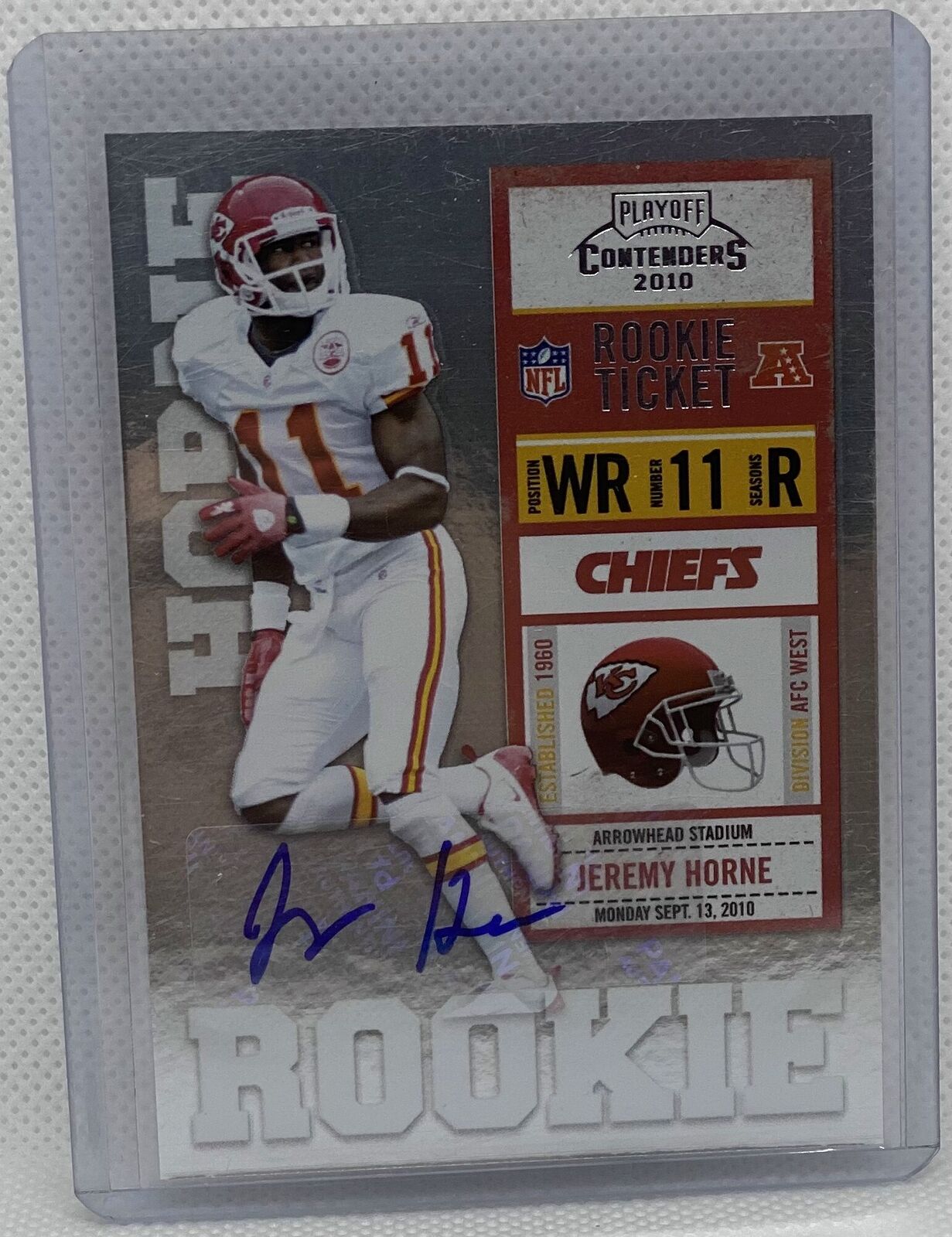 JEREMY HORNE 2010 PLAYOFF CONTENDERS ROOKIE TICKET AUTO RC #147
