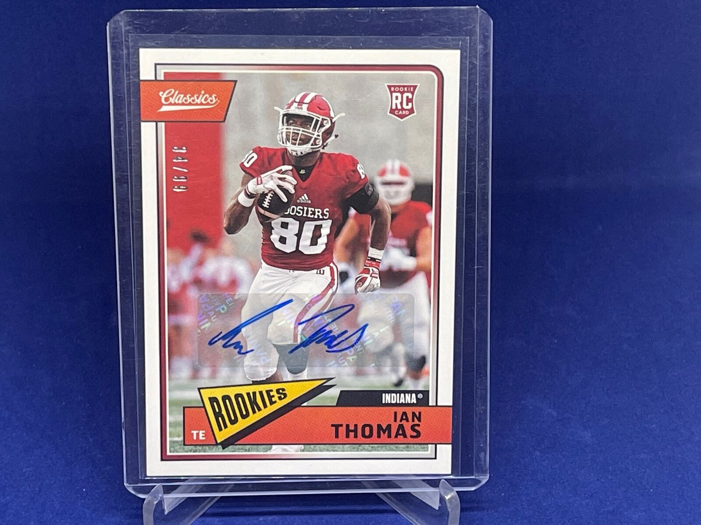 IAN THOMAS 2018 PANINI CLASSICS AUTOGRAPH ROOKIE AUTO RC #D 34/99